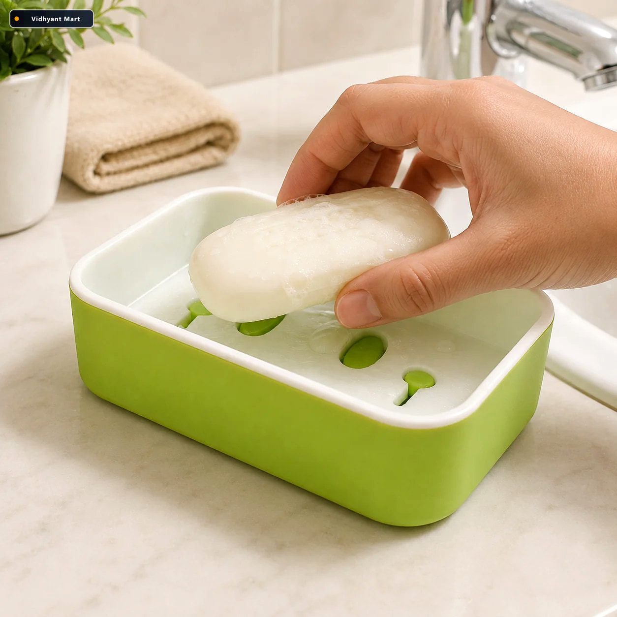 Vidhyant Mart Portable Travel Soap Dish Box Cute Smiley Face Dra 1