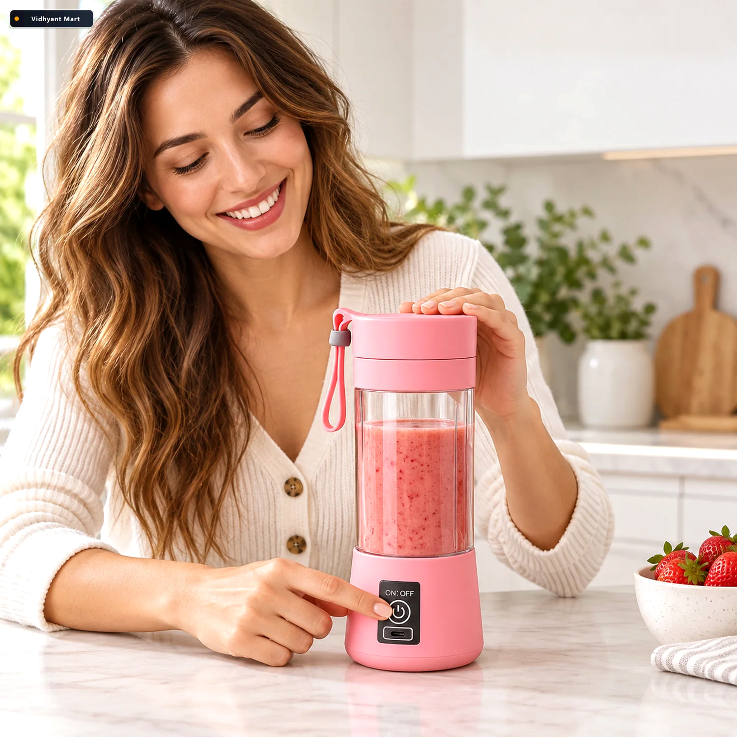 Vidhyant Mart Portable Usb Electric Juicer 6 Blade Blender Shake 1