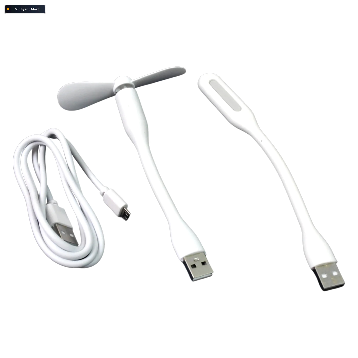 Vidhyant Mart Portable Usb Fan Set Mini Fan Led Light Cable Indo 3