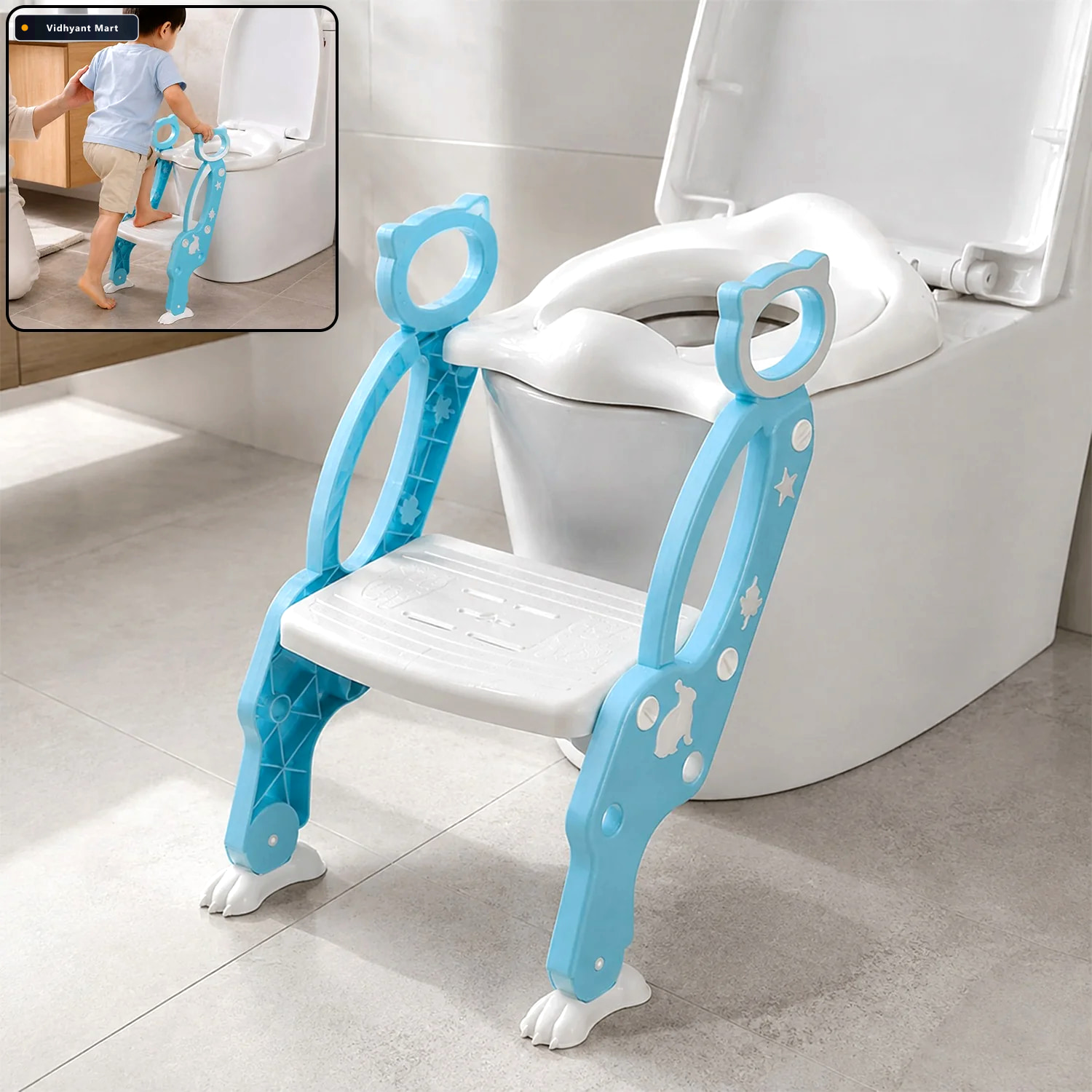 Vidhyant Mart Potty Training Seat Step Stool Ladder For Toddlers 1