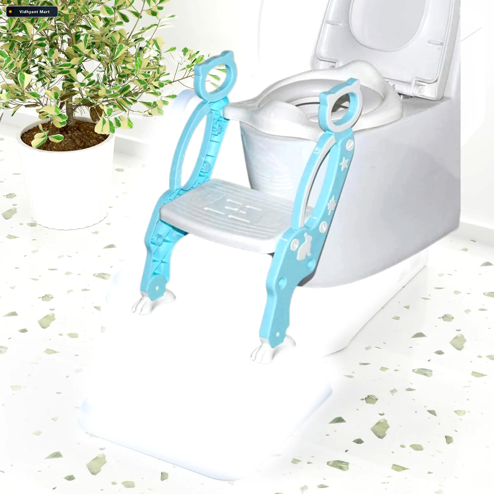 Vidhyant Mart Potty Training Seat Step Stool Ladder For Toddlers 2