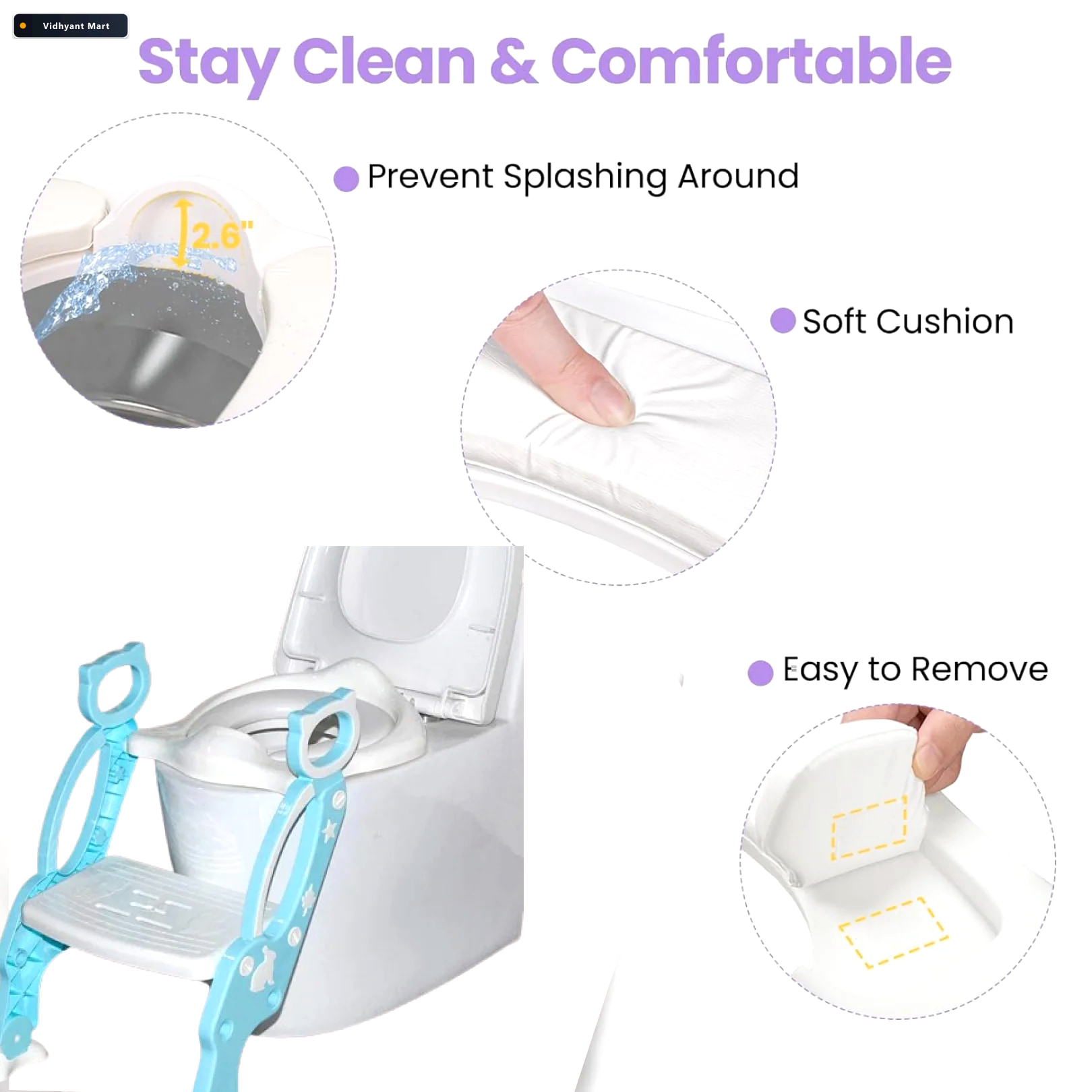 Vidhyant Mart Potty Training Seat Step Stool Ladder For Toddlers 4