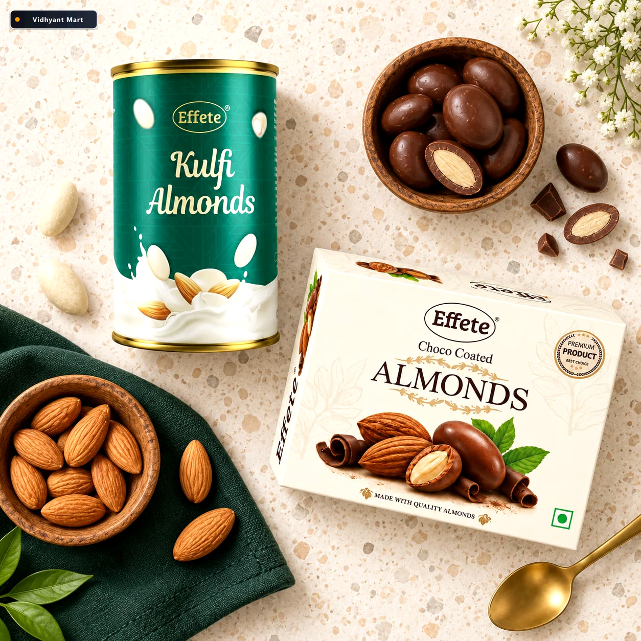 Vidhyant Mart Premium Almond Delight Duo Kulfi Almonds Choco Alm 3