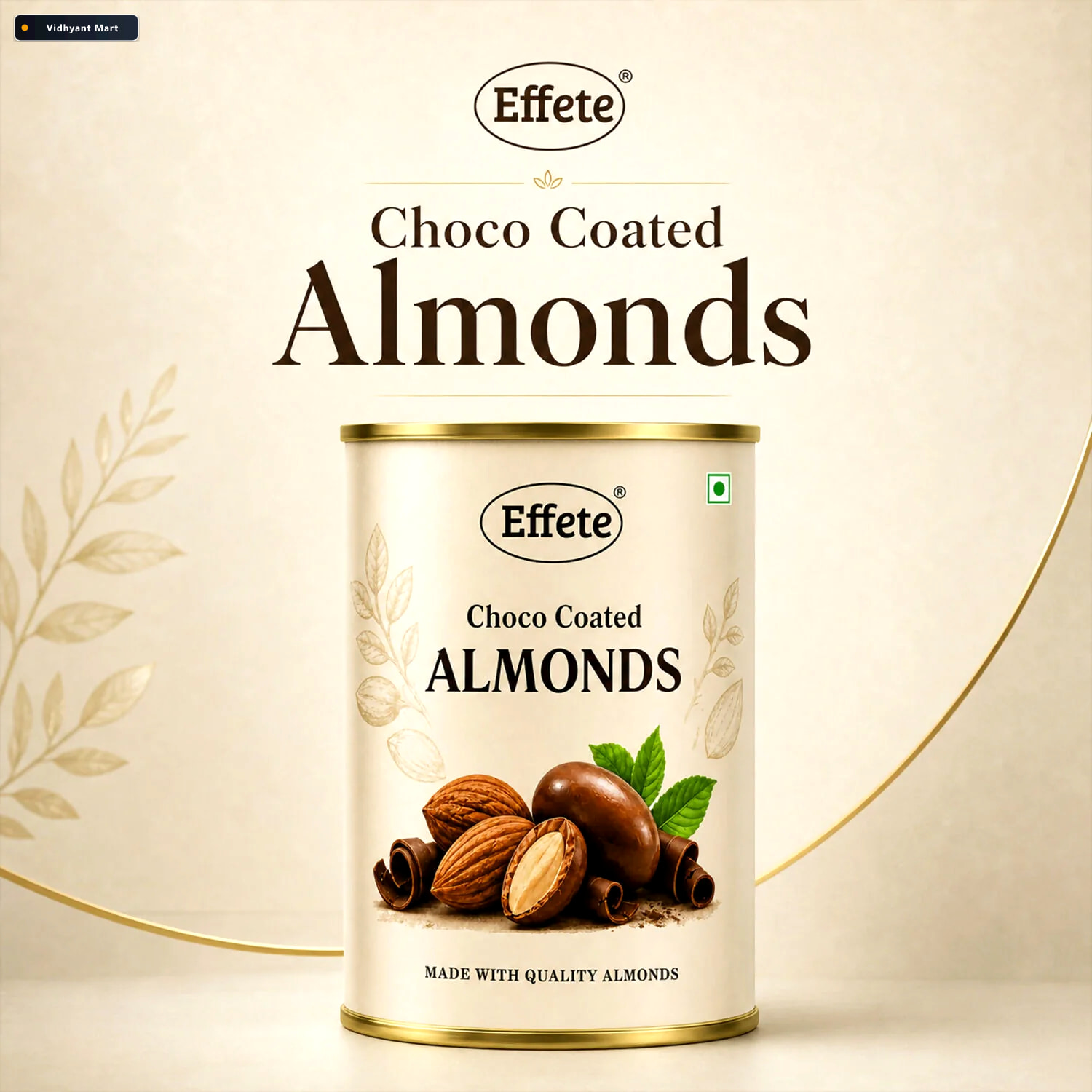 Vidhyant Mart Premium Effete Choco Coated Almonds 96 Gm 1
