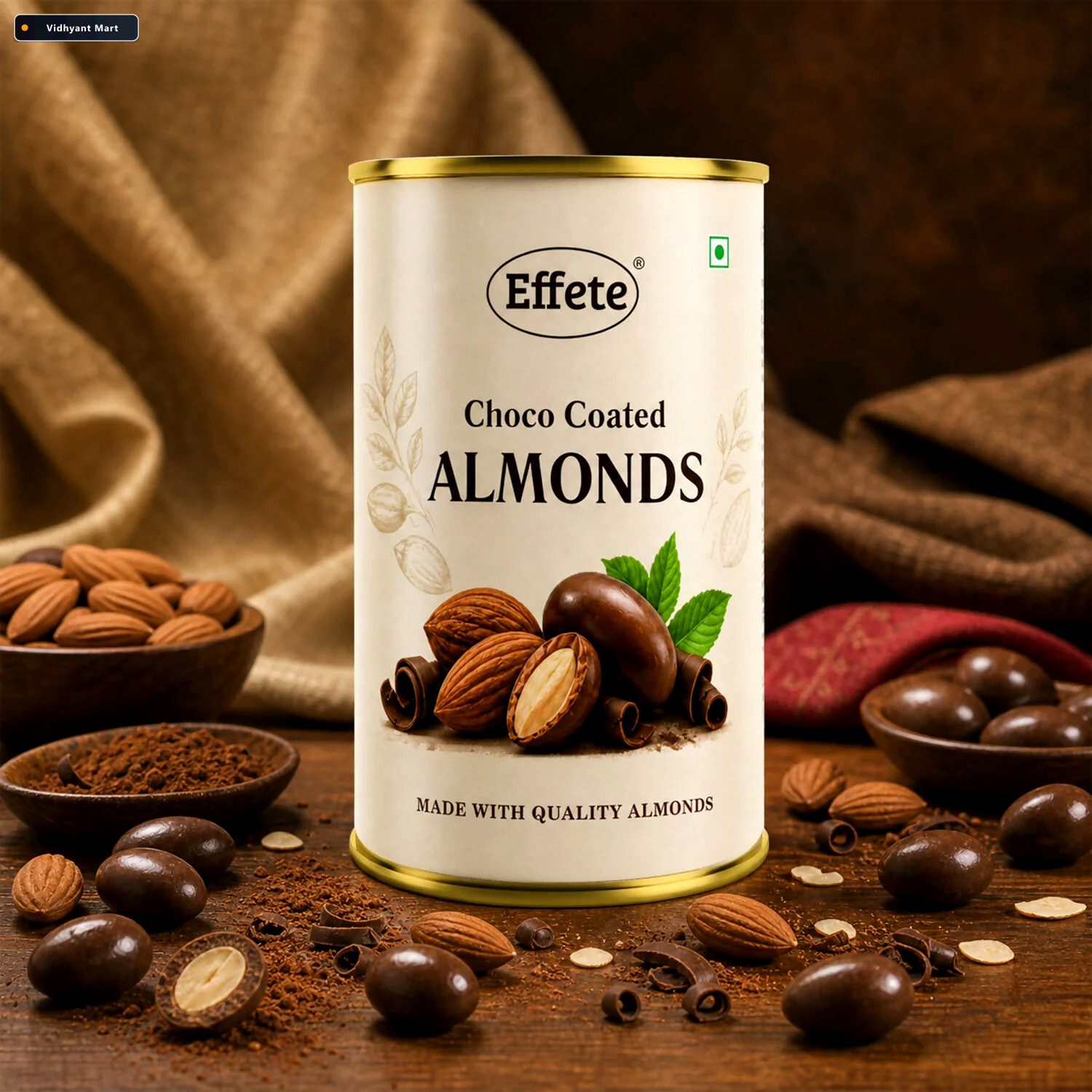 Vidhyant Mart Premium Effete Choco Coated Almonds 96 Gm 2