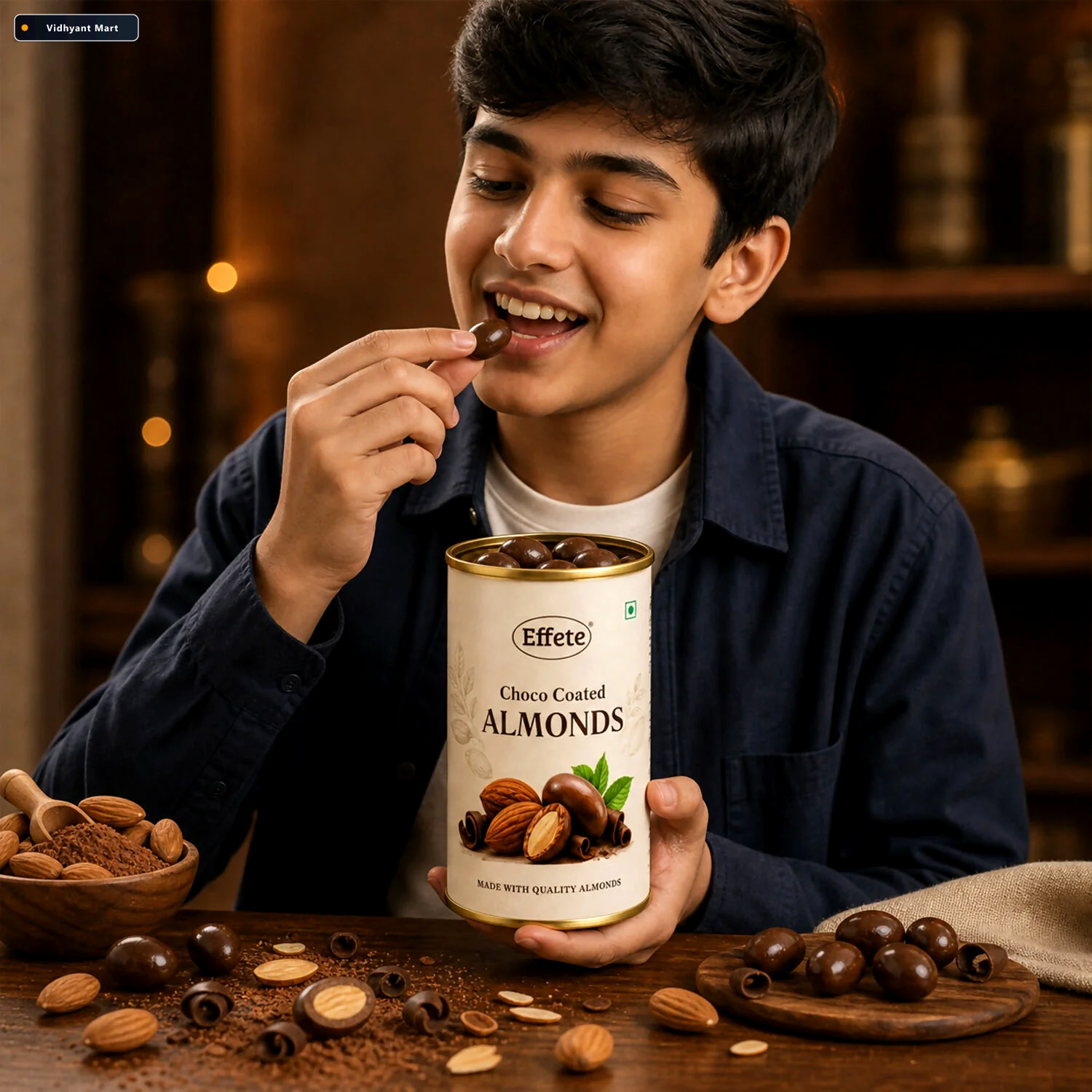 Vidhyant Mart Premium Effete Choco Coated Almonds 96 Gm 4