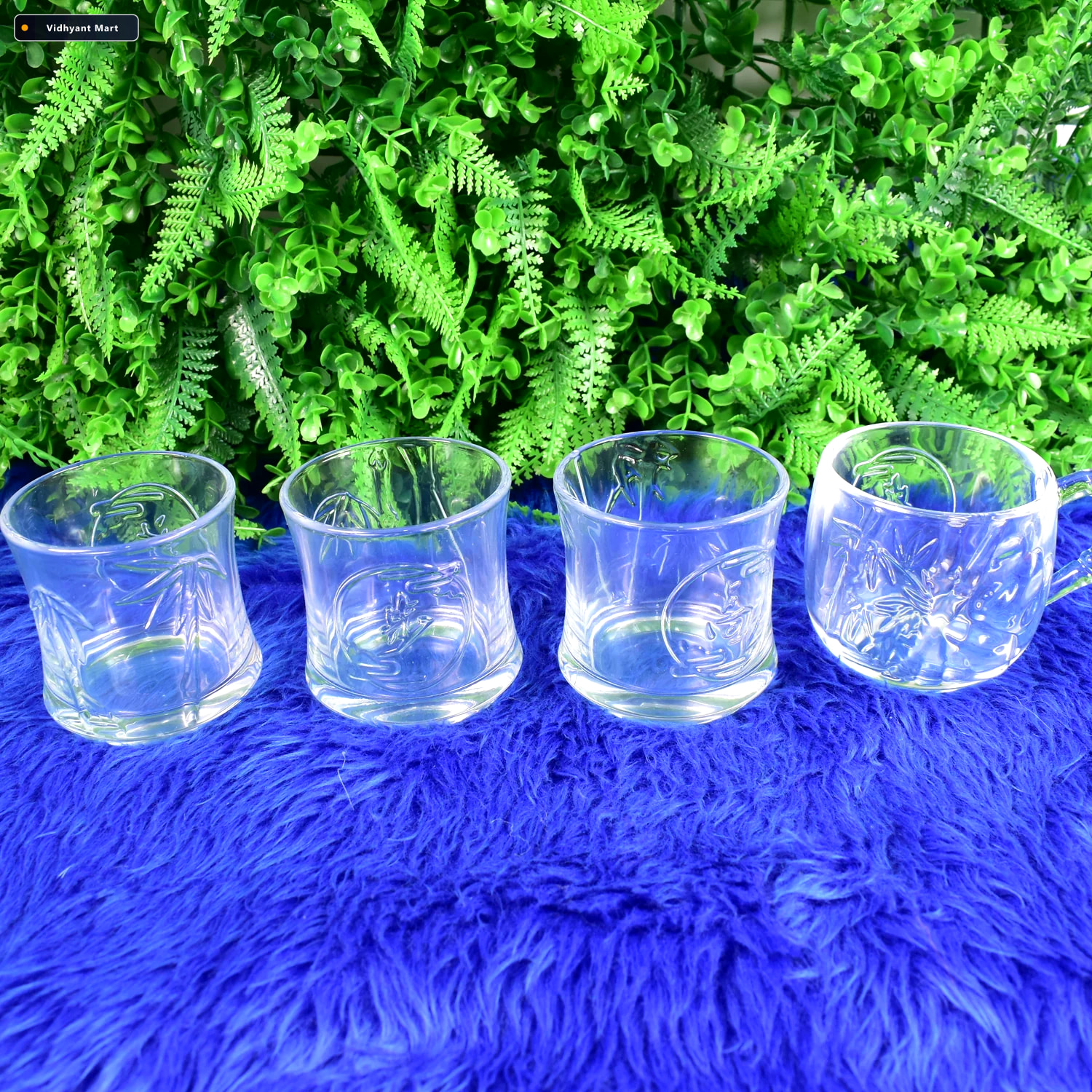Vidhyant Mart Premium Glass Drinkware Cup Mugs Set 4 Pc Set 2