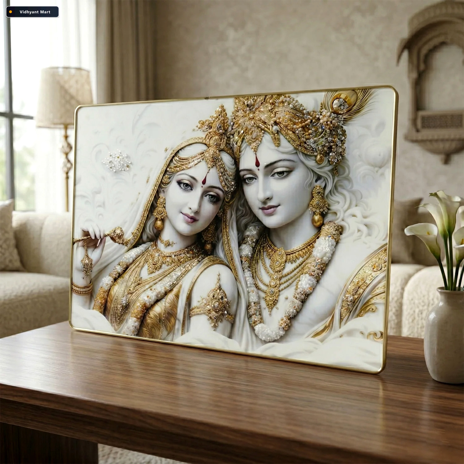 Vidhyant Mart Premium Radha Krishna Wall Art Elegant Spiritual H 4
