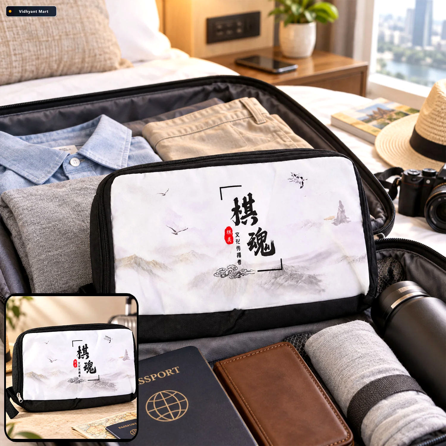 Vidhyant Mart Printed Travel Organizer Pouch With Zip Closure An 1