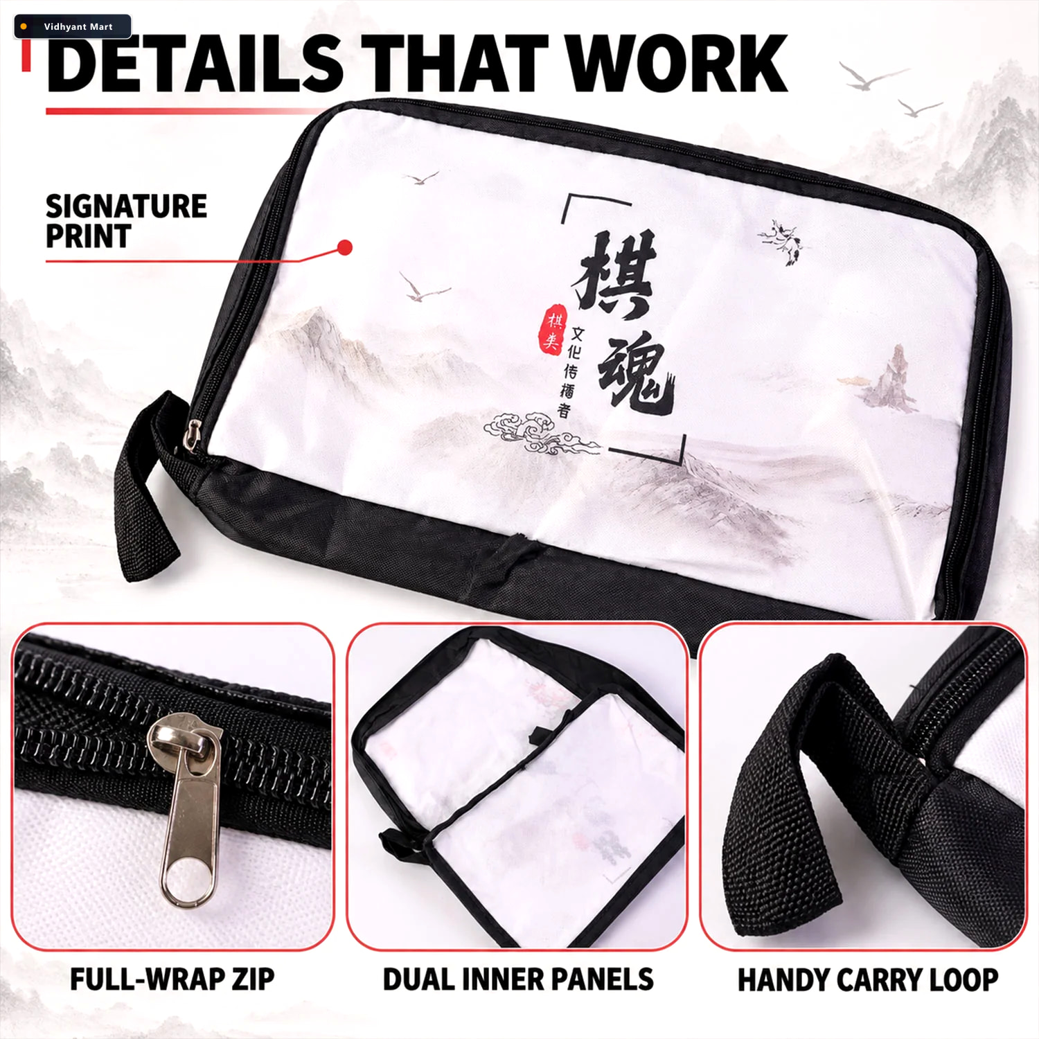 Vidhyant Mart Printed Travel Organizer Pouch With Zip Closure An 3