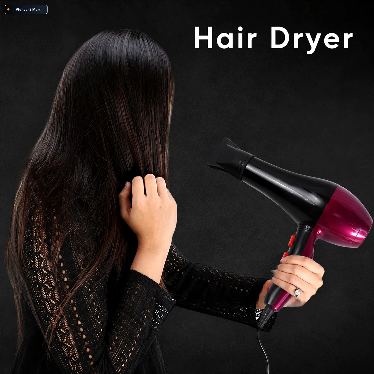 Vidhyant Mart Professional Hair Dryer High Power 2 Speed Salon D 3