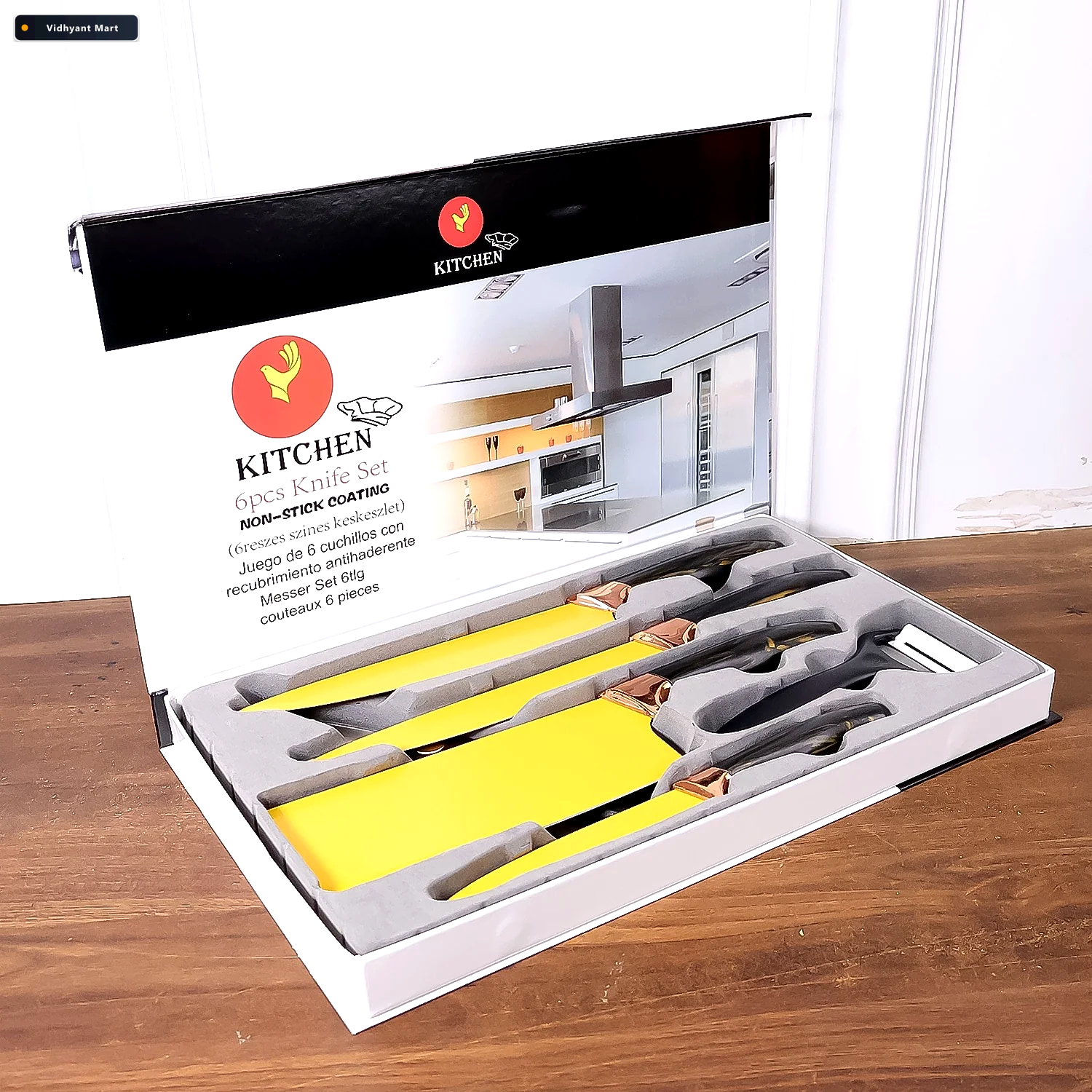 Vidhyant Mart Professional Kitchen Knife Set 6 Piece Stainless S 2