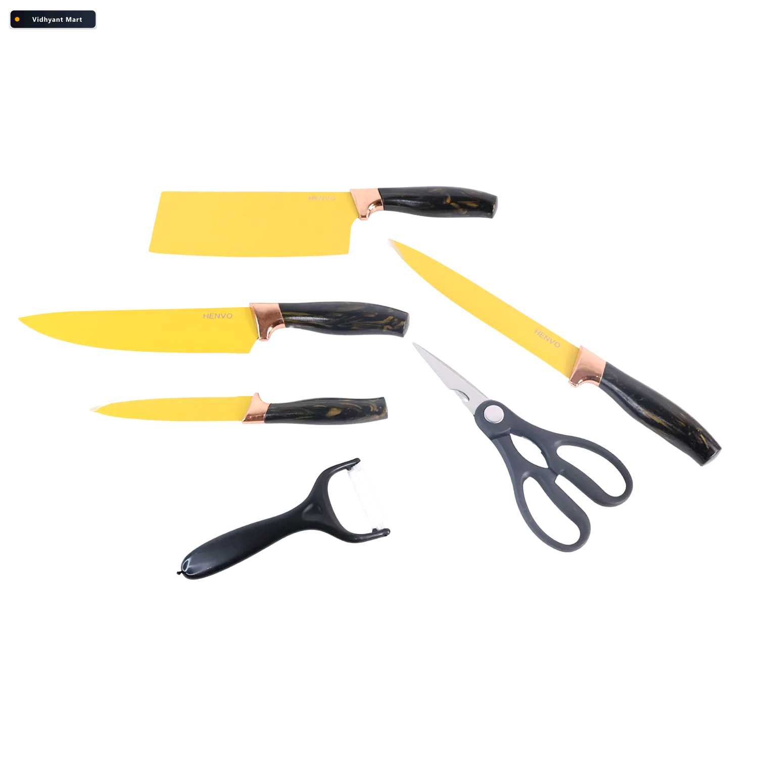 Vidhyant Mart Professional Kitchen Knife Set 6 Piece Stainless S 4