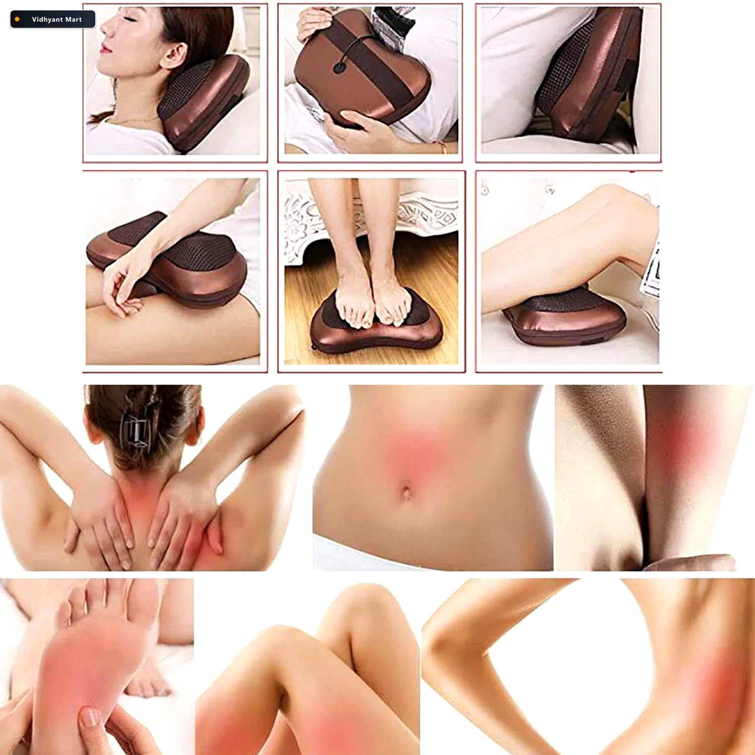 Vidhyant Mart Professional Massage Pillow Heat Rollers Velvet We 2