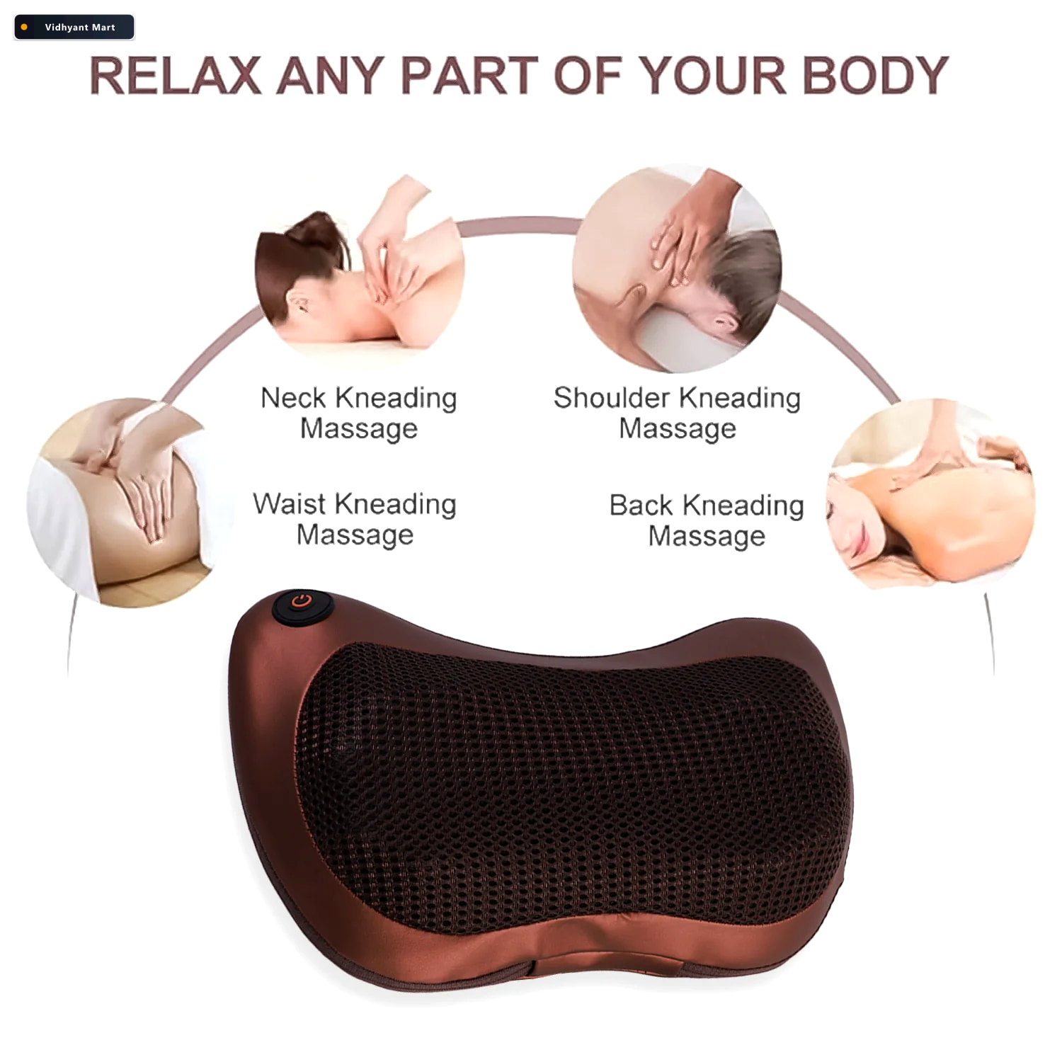 Vidhyant Mart Professional Massage Pillow Heat Rollers Velvet We 3
