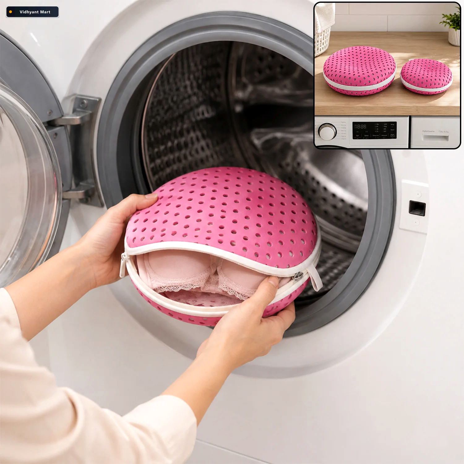 Vidhyant Mart Protective Round Mesh Underwear Laundry Wash Bag F 1