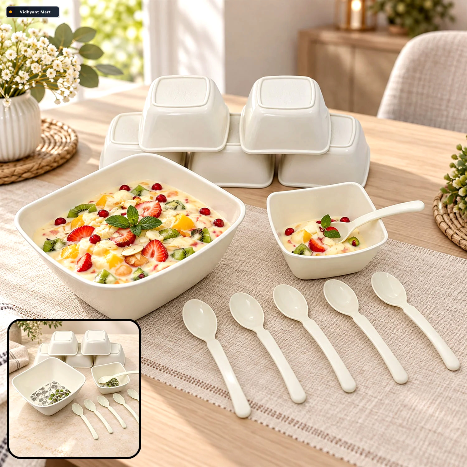 Vidhyant Mart Pudding Serving Set 13 Pc Cutlery For Desserts Sto 2