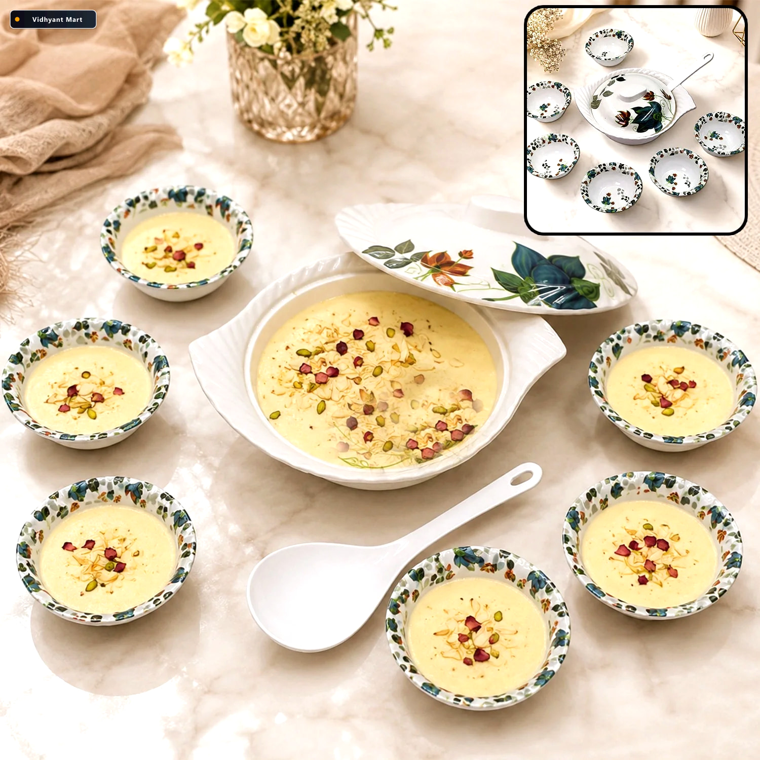 Vidhyant Mart Pudding Serving Set 9 Piece Cutlery For Desserts S 2