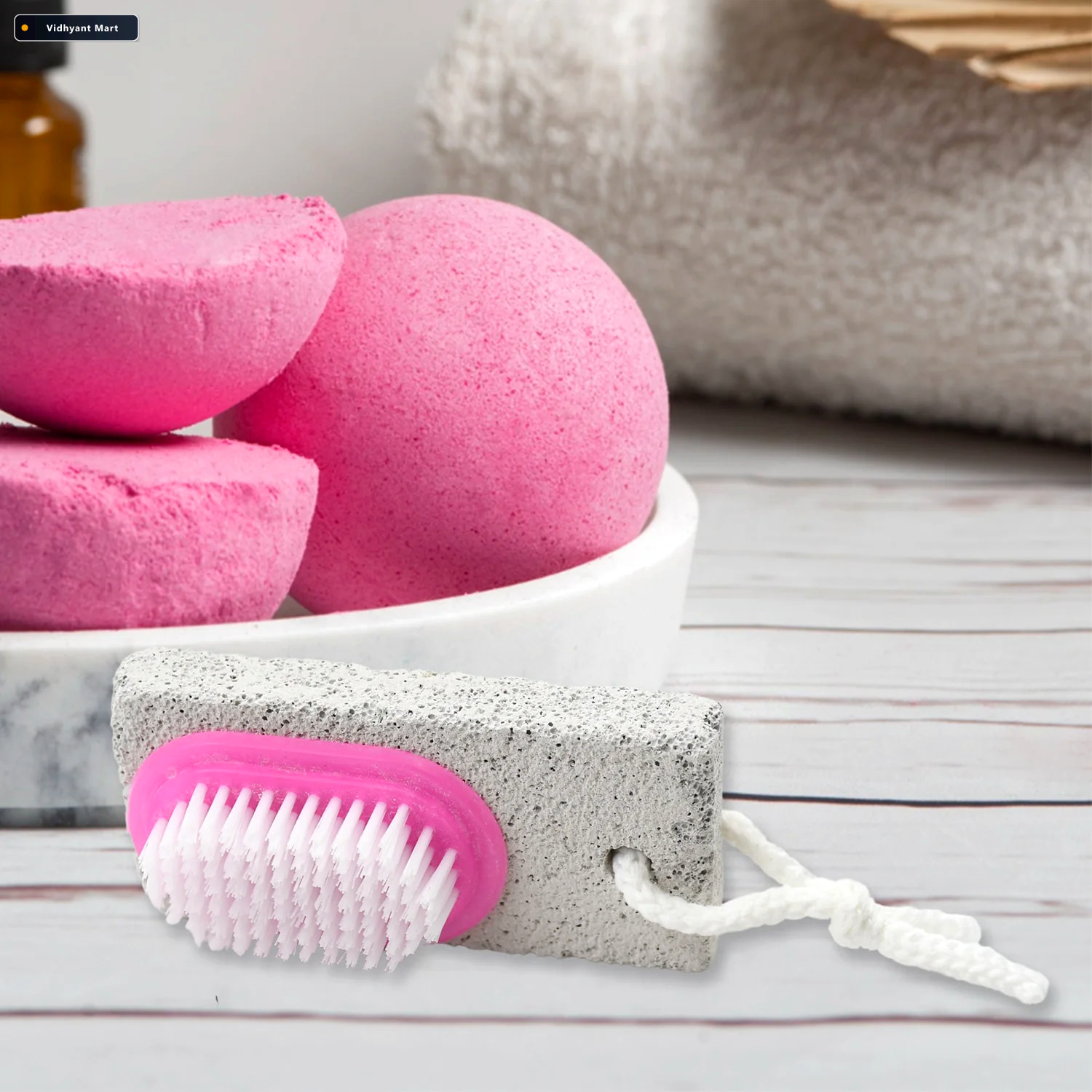 Vidhyant Mart Pumice Stone Foot Scrubber Dual Action Brush Xcelc 1