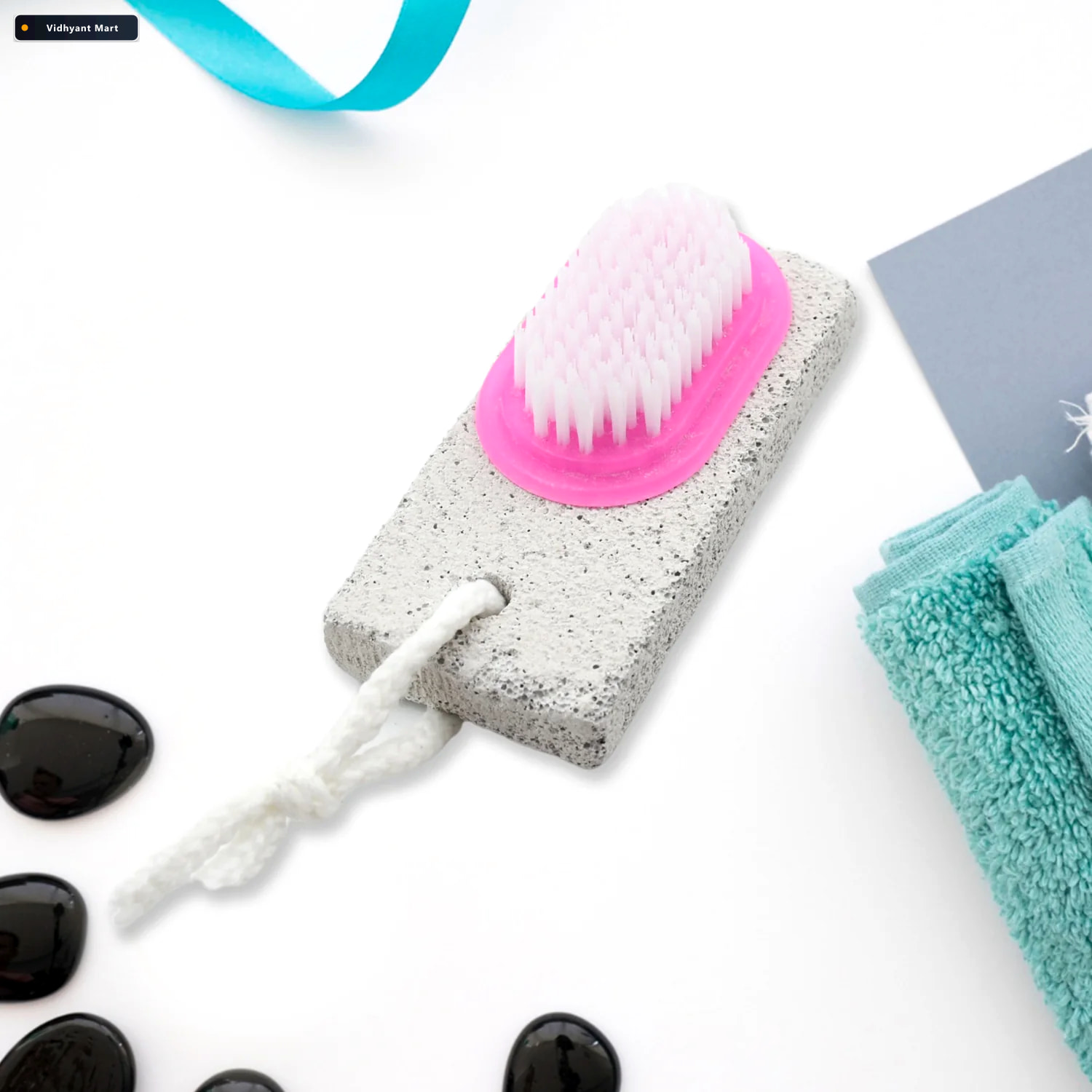 Vidhyant Mart Pumice Stone Foot Scrubber Dual Action Brush Xcelc 2