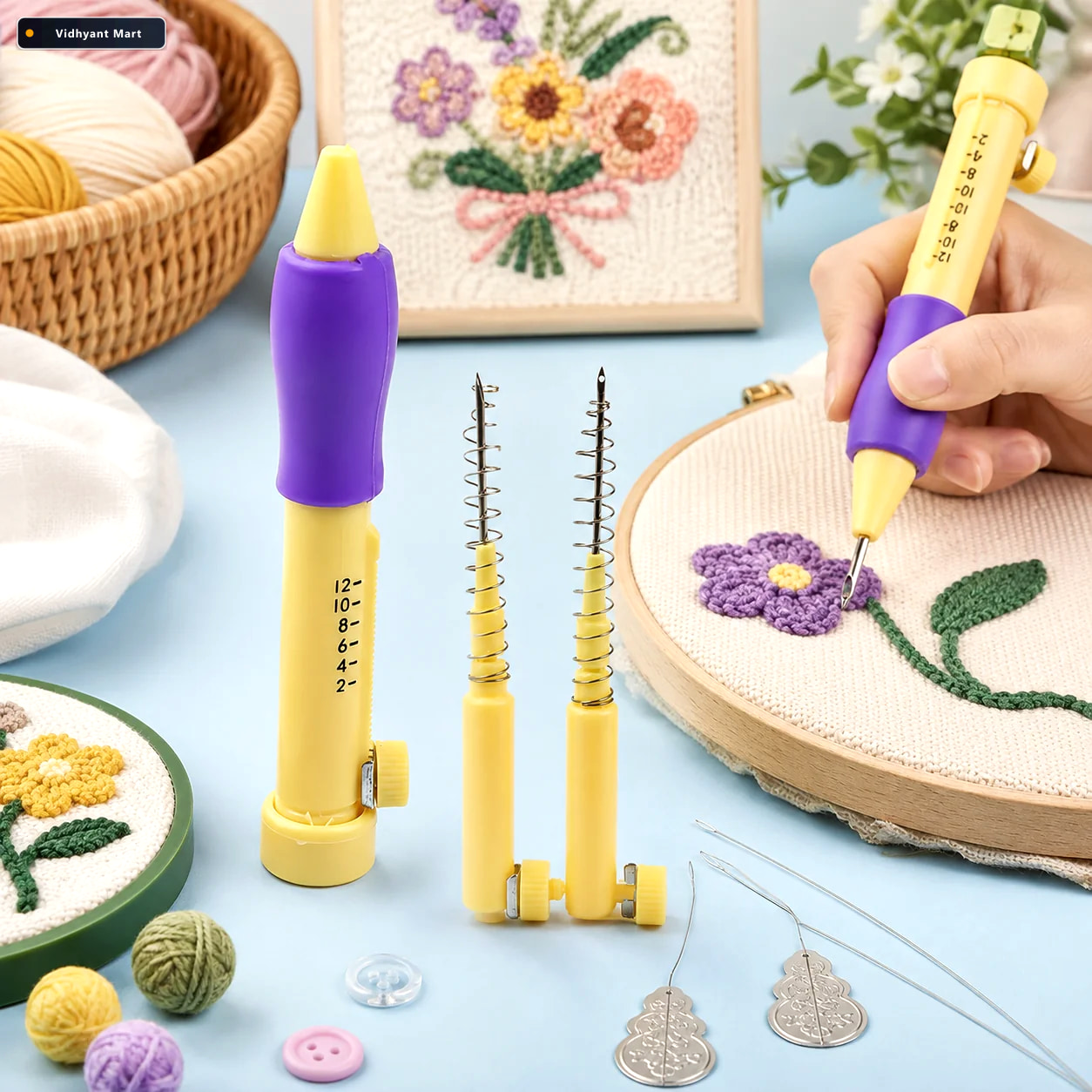 Vidhyant Mart Punch Needle Set Diy Embroidery Craft Kit For Begi 1