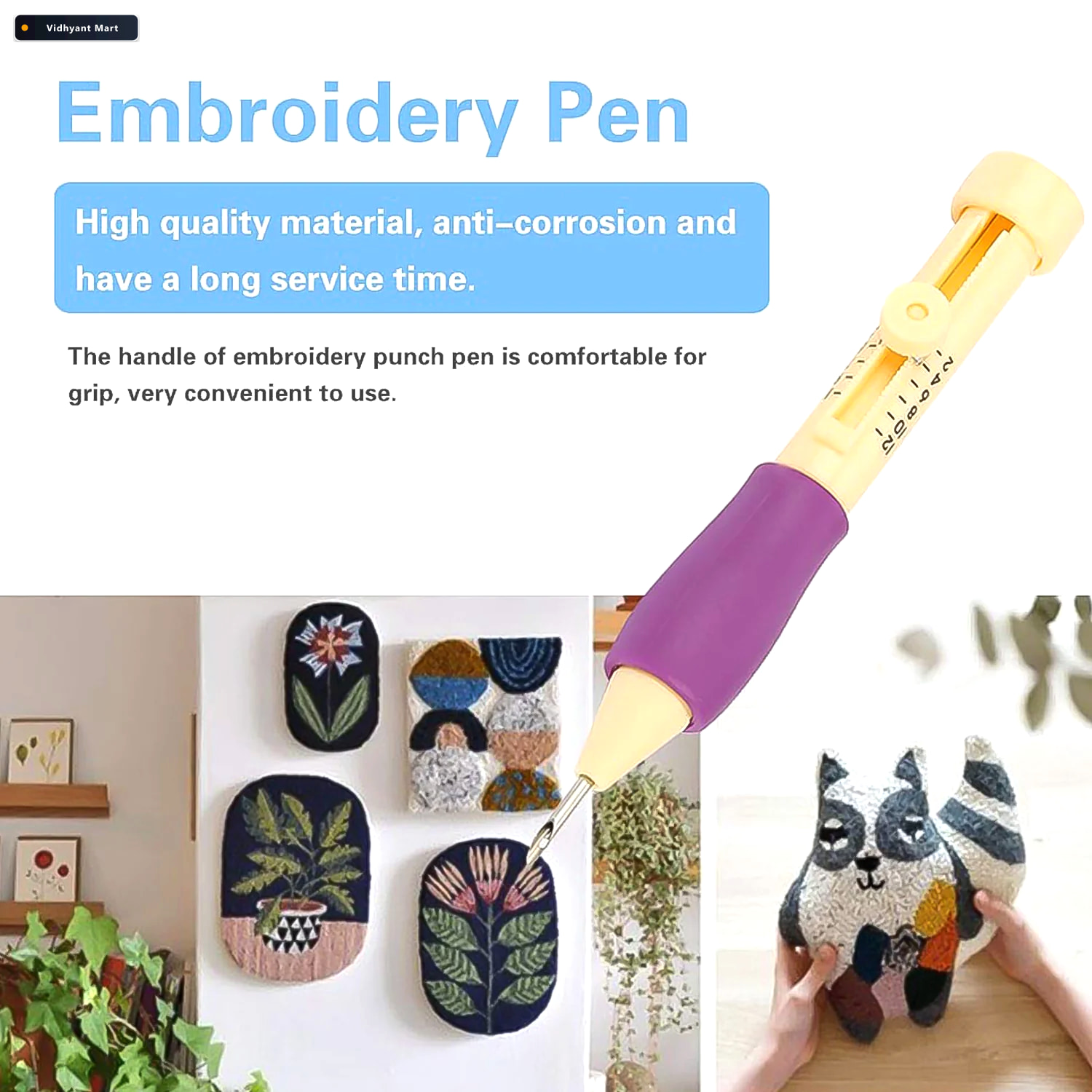 Vidhyant Mart Punch Needle Set Diy Embroidery Craft Kit For Begi 4