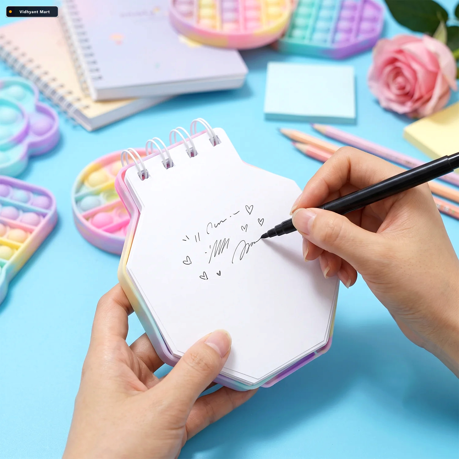 Vidhyant Mart Push Bubble Pop It Fidget Diary Pastel Hexagon Not 3