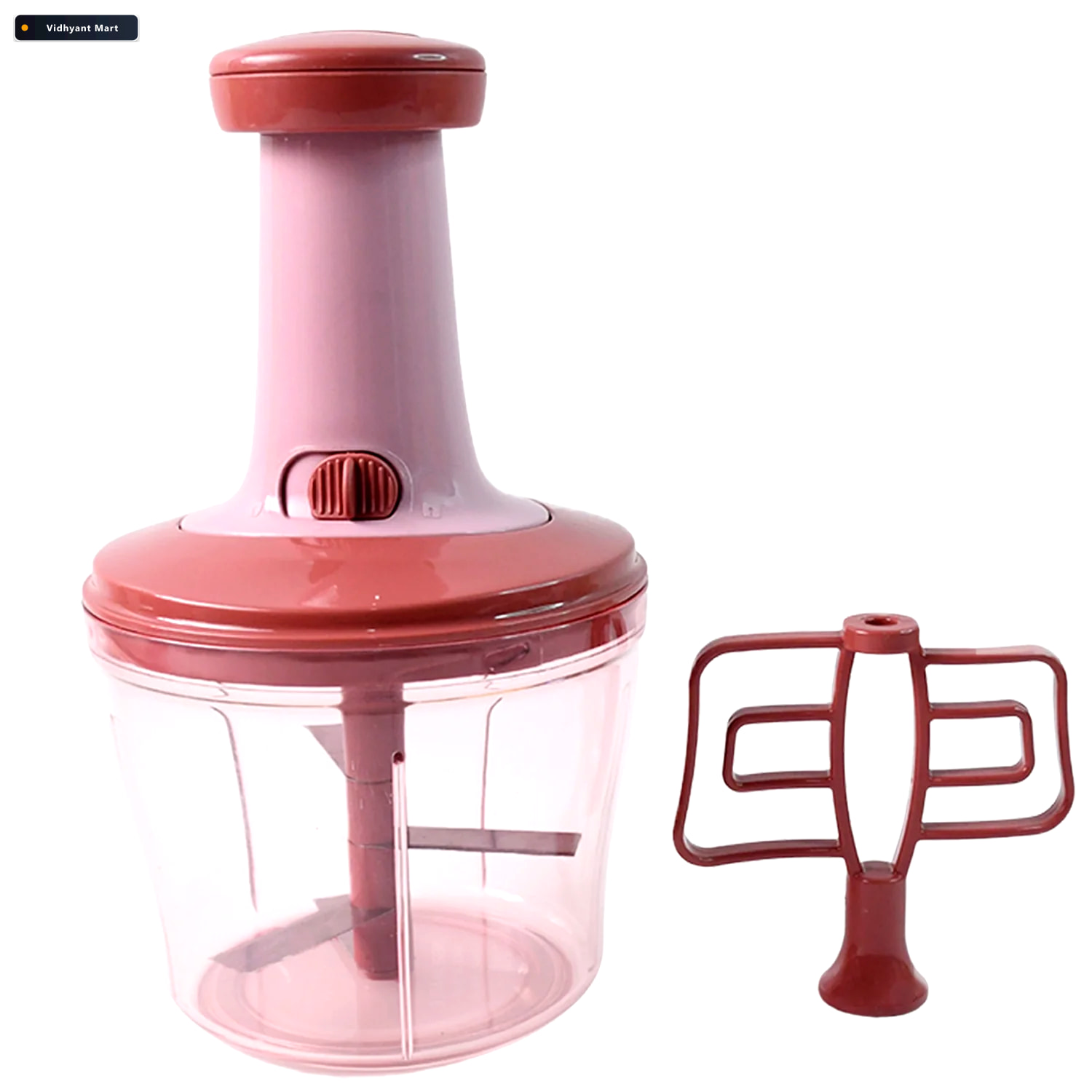 Vidhyant Mart Push Chopper 1000ml Sharp Stainless Steel Blades E 4