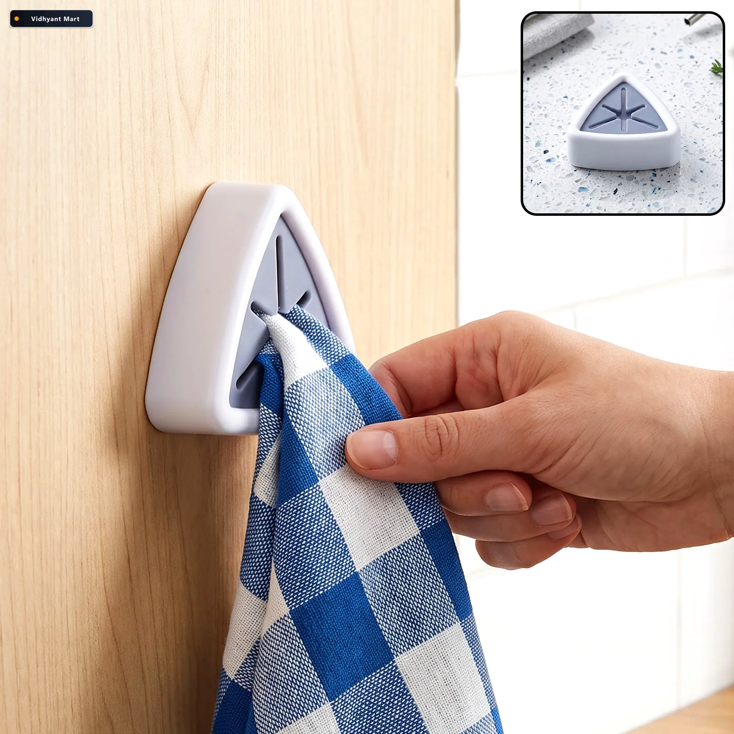 Vidhyant Mart Push Grip Towel Holder Wall Mounted Kitchen Bathro 1