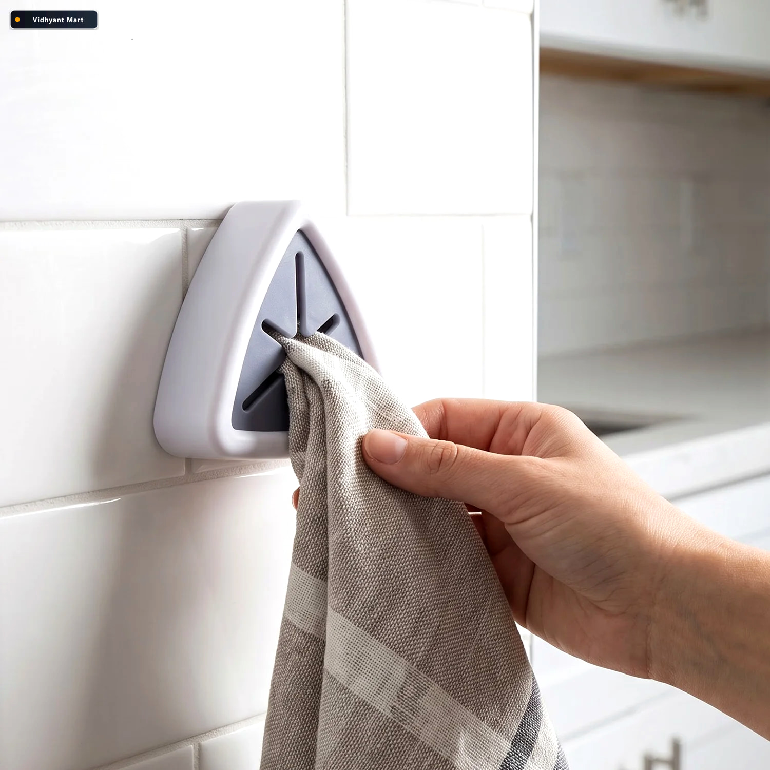 Vidhyant Mart Push Grip Towel Holder Wall Mounted Kitchen Bathro 4