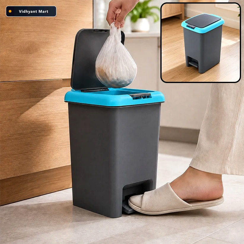 Vidhyant Mart Push N Pedal Dust Bin Hands Free 65 Liter Space Sa 1