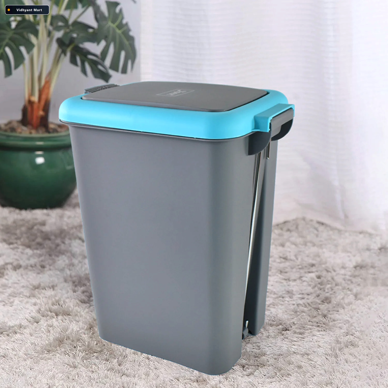 Vidhyant Mart Push N Pedal Dust Bin Hands Free 65 Liter Space Sa 2