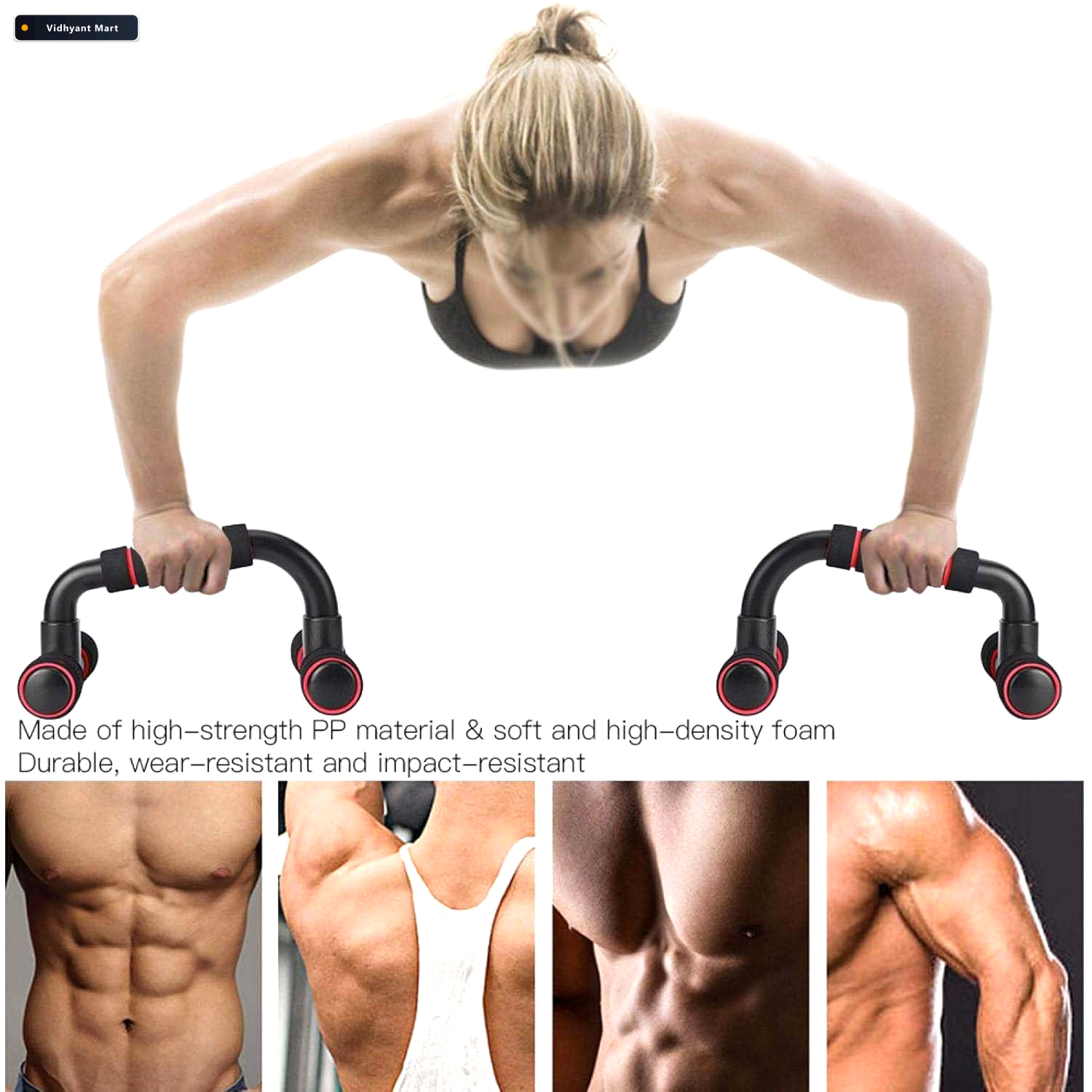 Vidhyant Mart Push Up Bars Heavy Duty For Home Workouts Konex 2