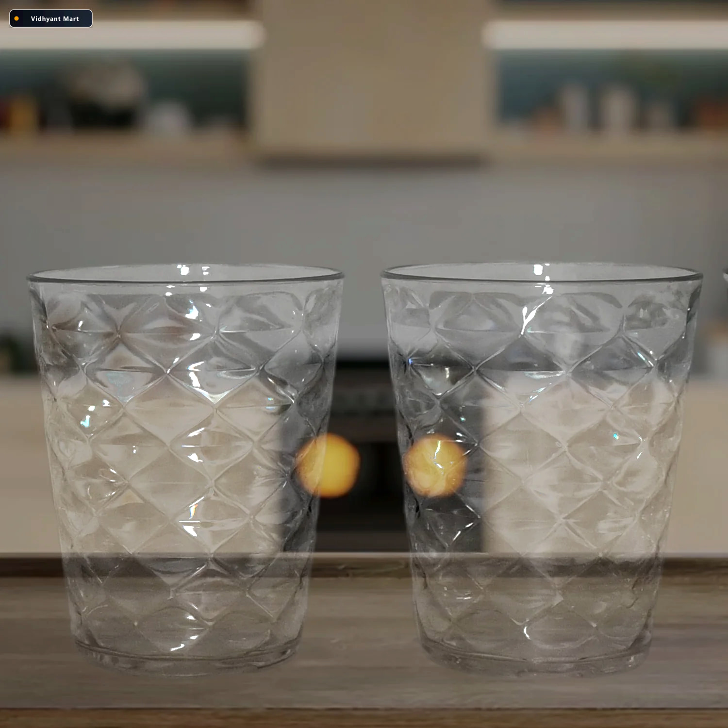 Vidhyant Mart Pyramid Glass 300 Ml Unbreakable Plastic Tumbler 2