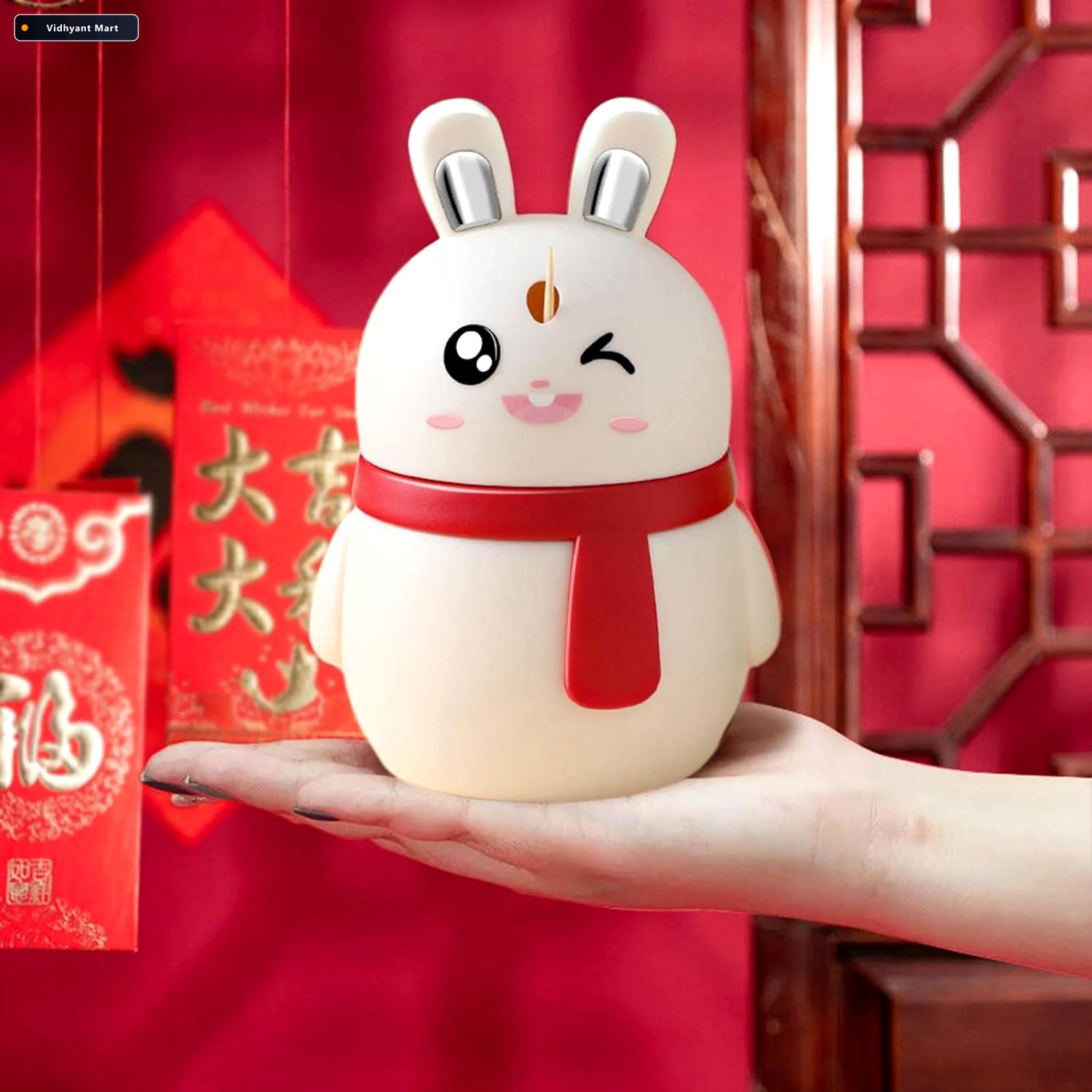 Vidhyant Mart Rabbit Toothpick Dispenser Automatic Press Design 2