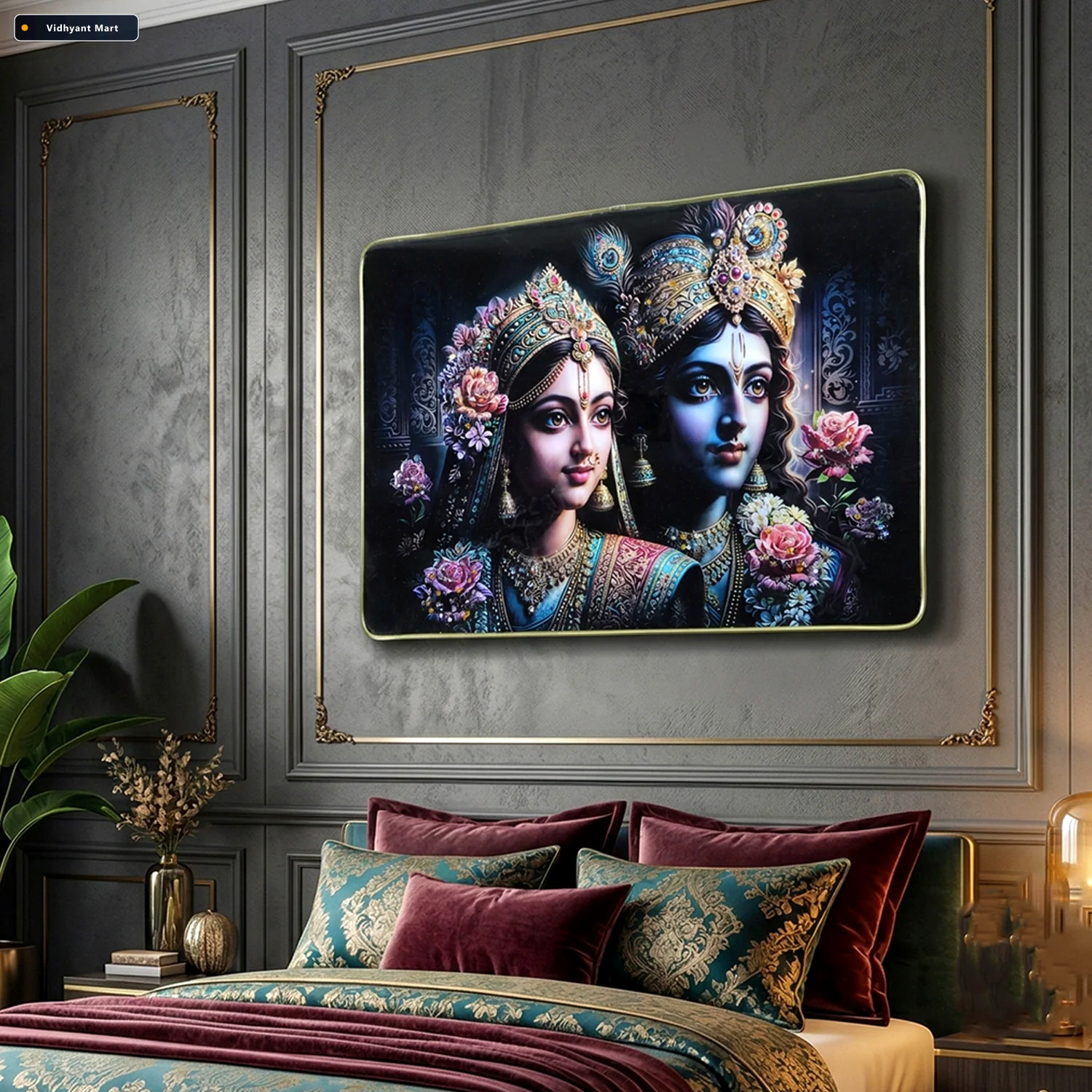 Vidhyant Mart Radha Krishna Wall Painting Divine Art For Home Te 2