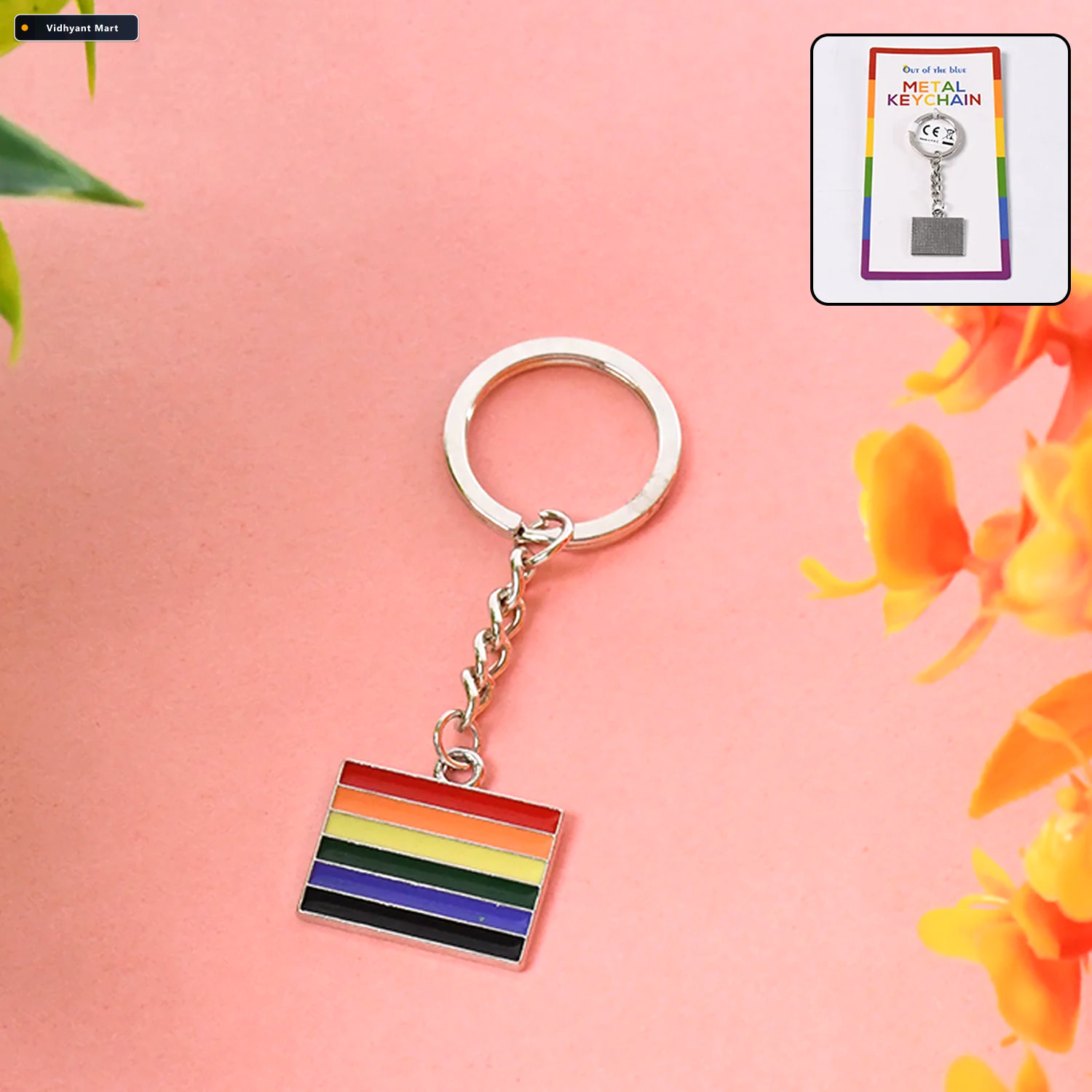 Vidhyant Mart Rainbow Metal Keyring Stylish Durable Accessory Mi 1