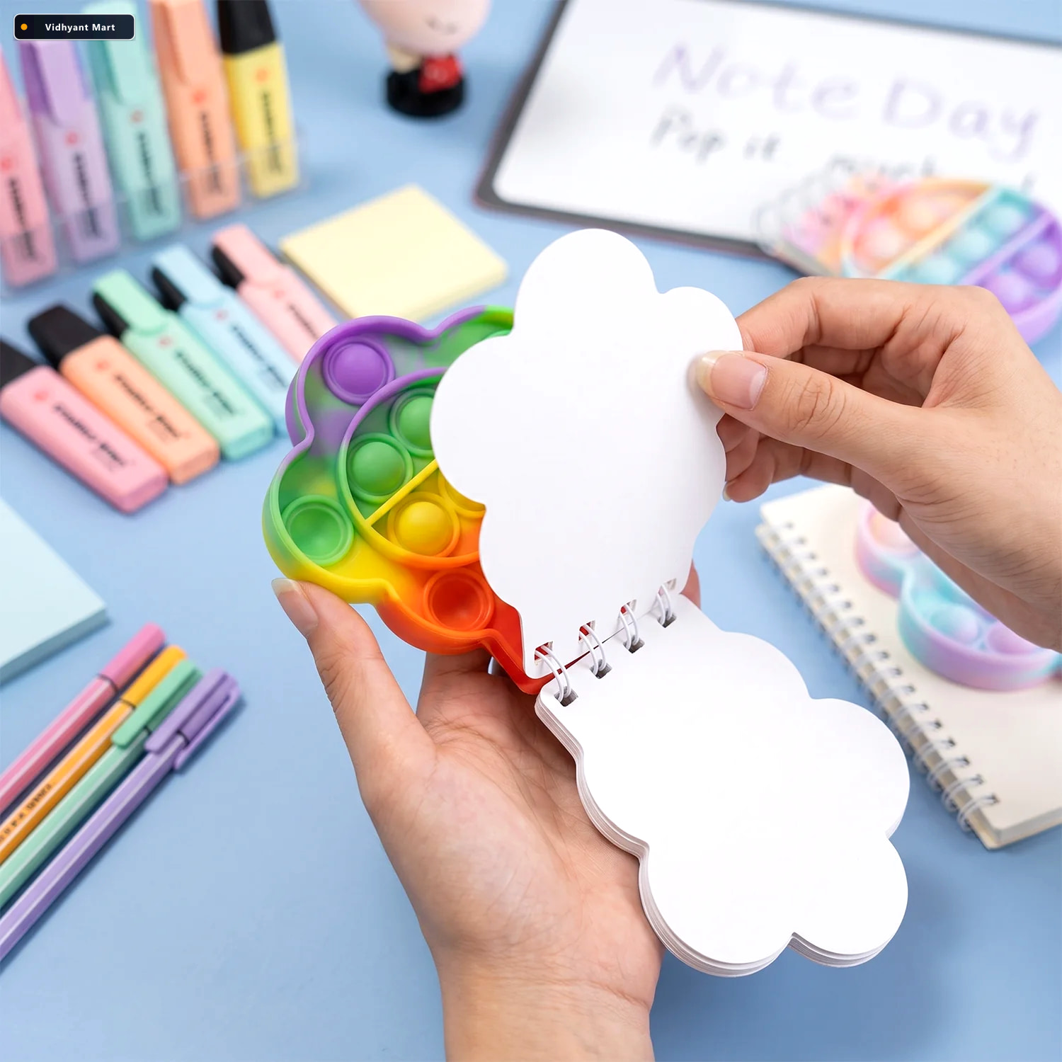 Vidhyant Mart Rainbow Push Bubble Pop It Diary Fidget Notebook F 2