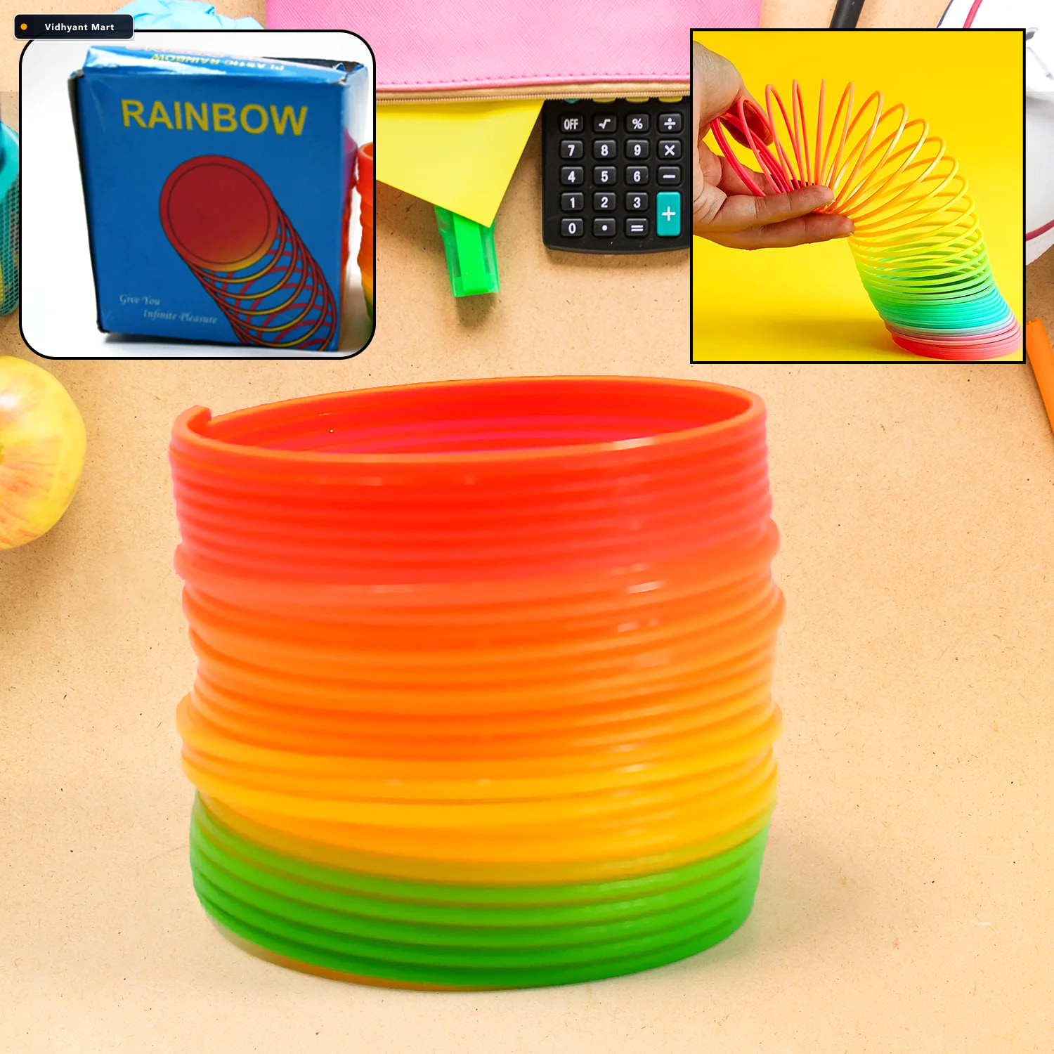 Vidhyant Mart Rainbow Slinky Toy Classic Fidget Stress Relief Li 1