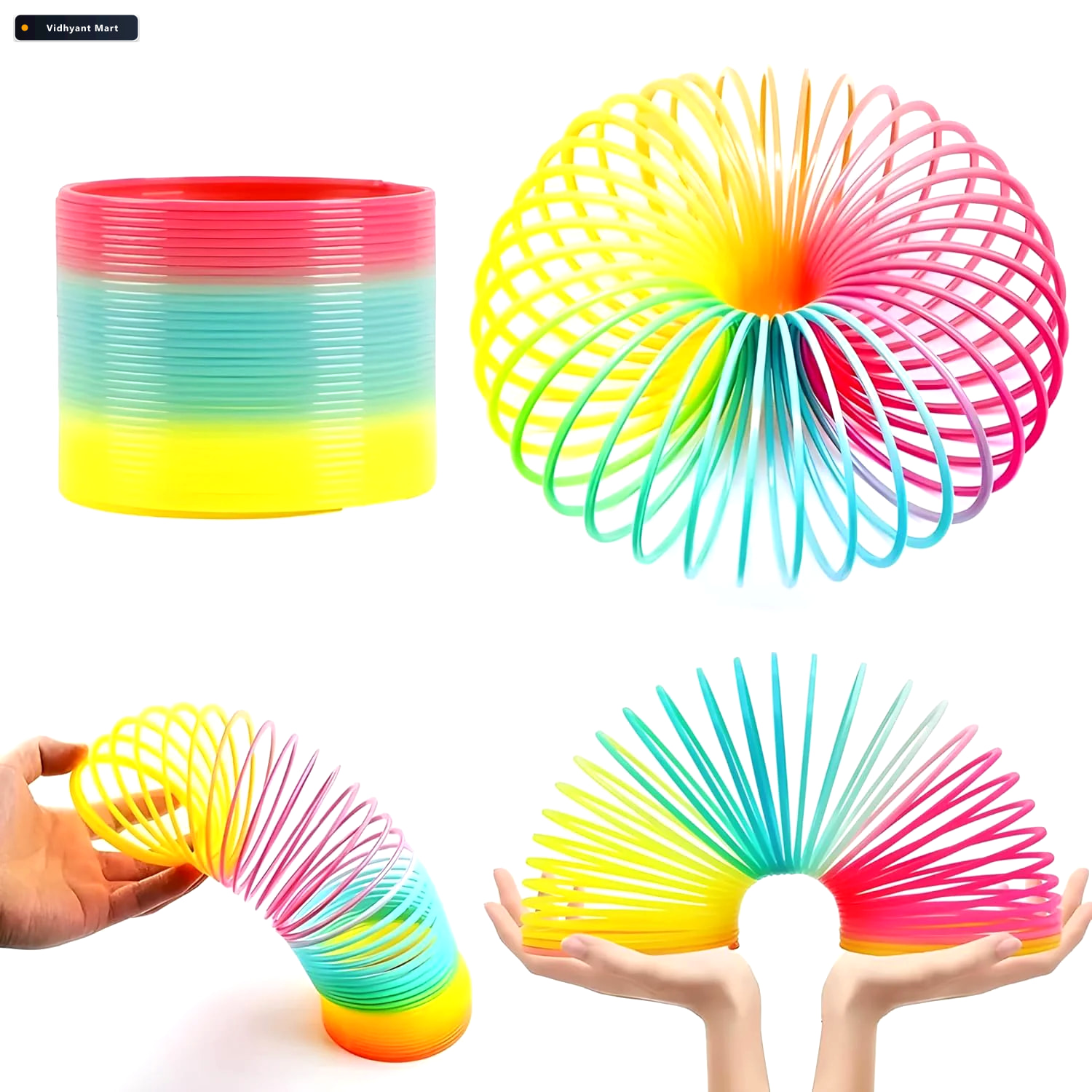 Vidhyant Mart Rainbow Slinky Toy Classic Fidget Stress Relief Li 3