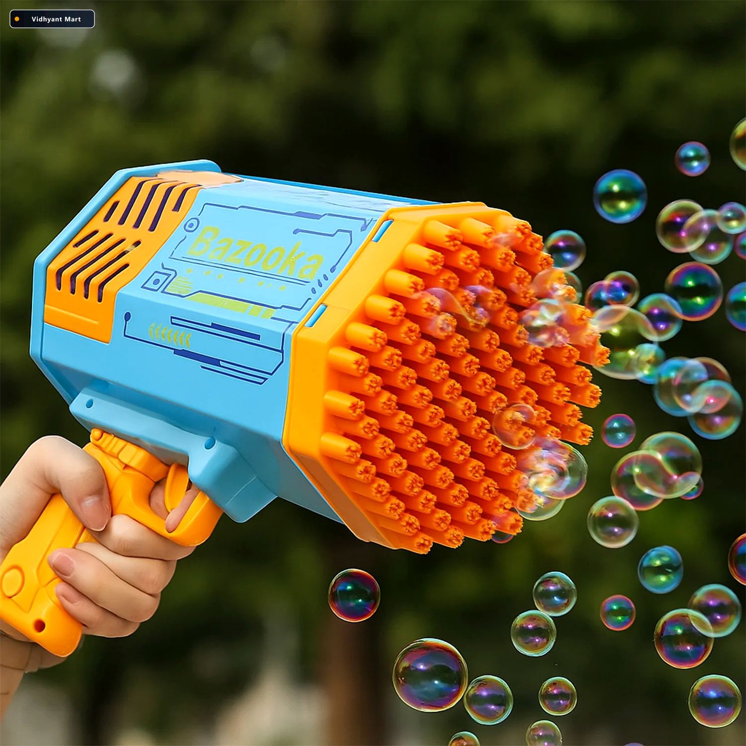 Vidhyant Mart Rechargeable Bubble Gun 69 Hole Powerful Blower Fo 2