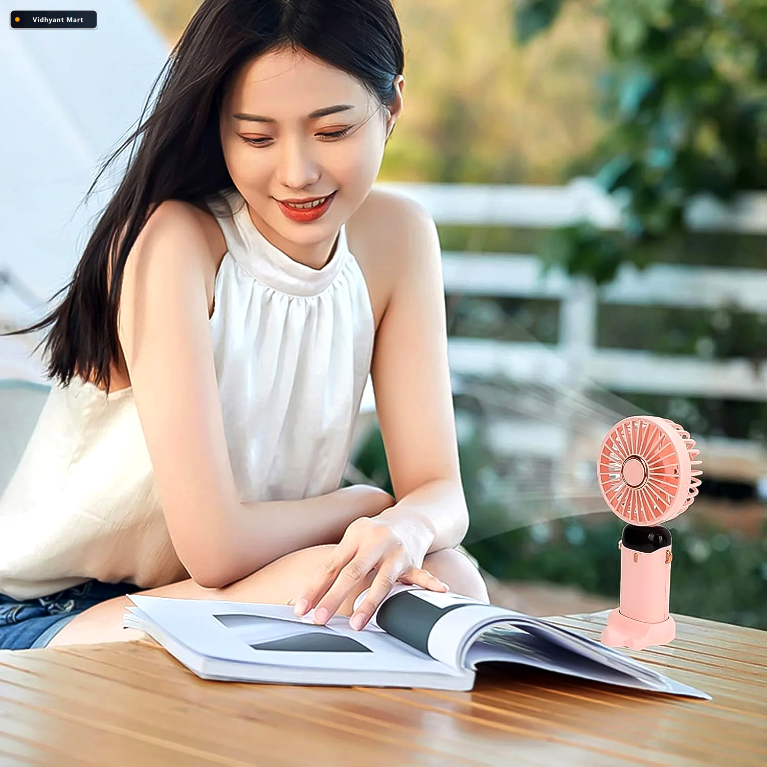 Vidhyant Mart Rechargeable Handheld Fan Portable Personal Coolin 3