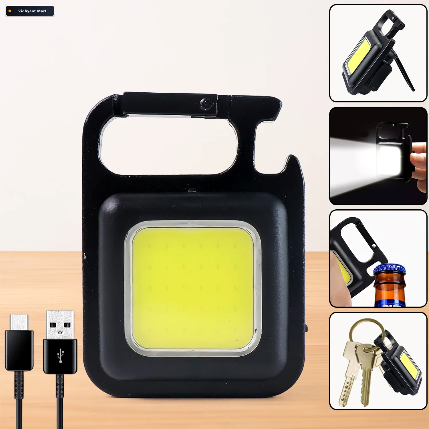 Vidhyant Mart Rechargeable Keychain Flashlight 4 Light Modes Mag 1