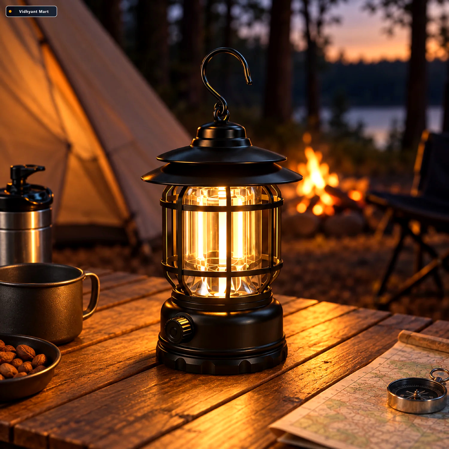 Vidhyant Mart Rechargeable Led Camping Lantern Retro Dimmable Li 1