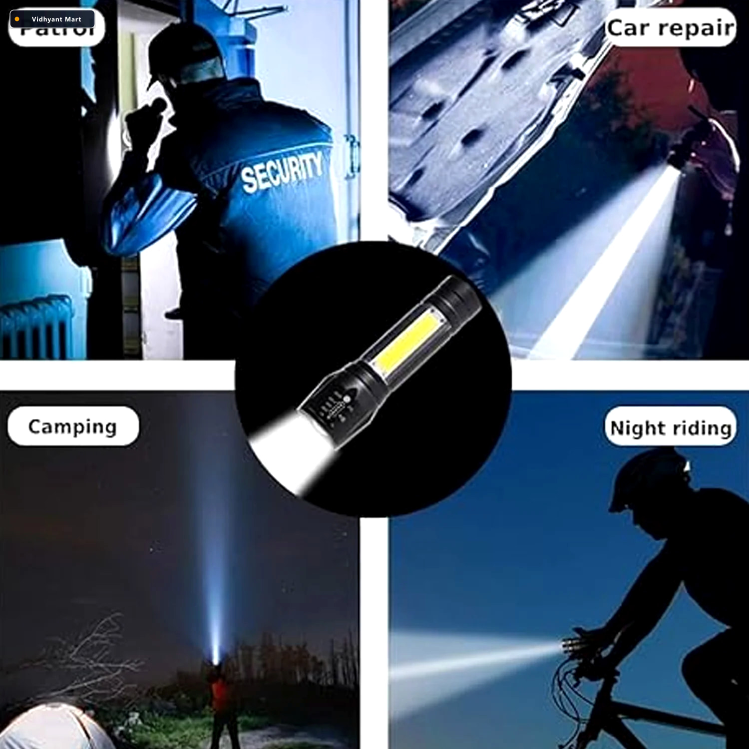 Vidhyant Mart Rechargeable Mini Flashlight Ultra Bright Usb Torc 3