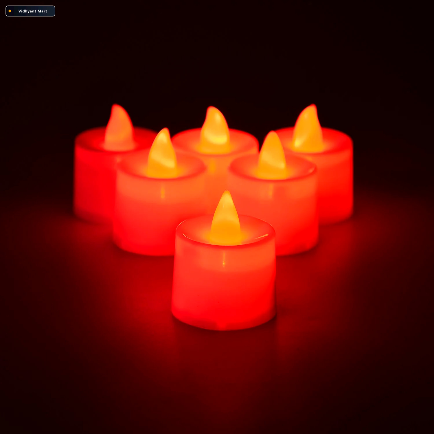 Vidhyant Mart Red Led Tealights Flameless Smokeless For Diwali D 2