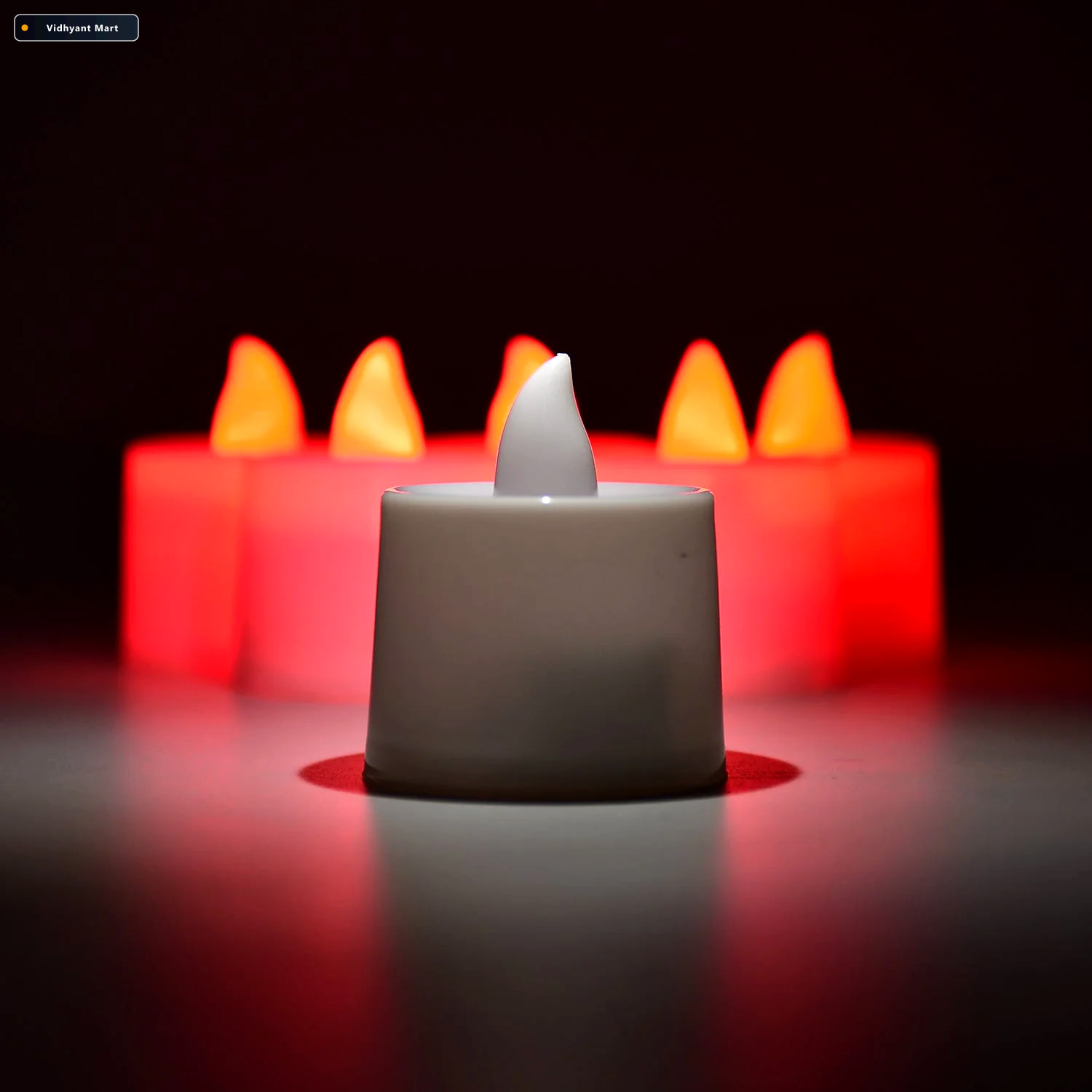 Vidhyant Mart Red Led Tealights Flameless Smokeless For Diwali D 4