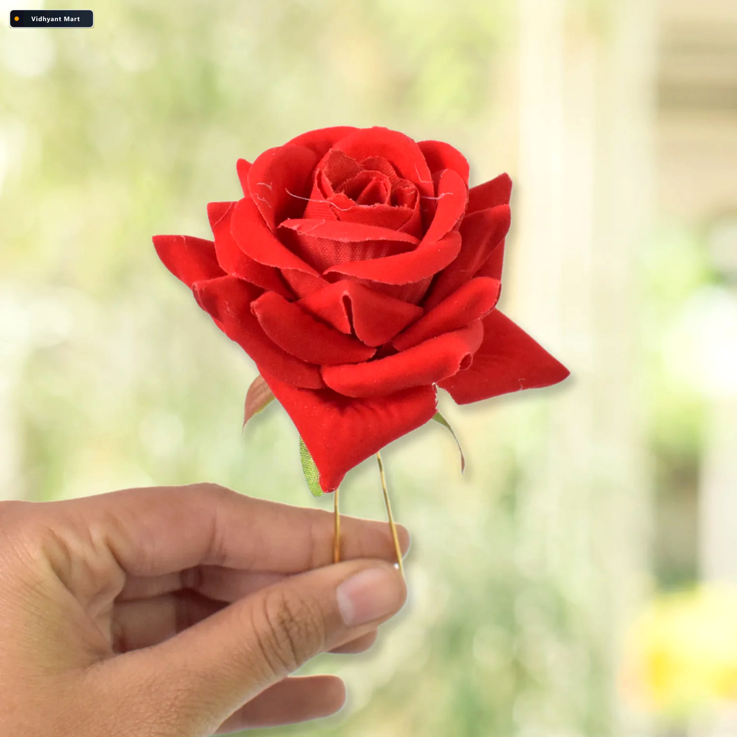 Vidhyant Mart Red Rose Hair Clip 12 Pc Bridal Flower Pins For Wo 3