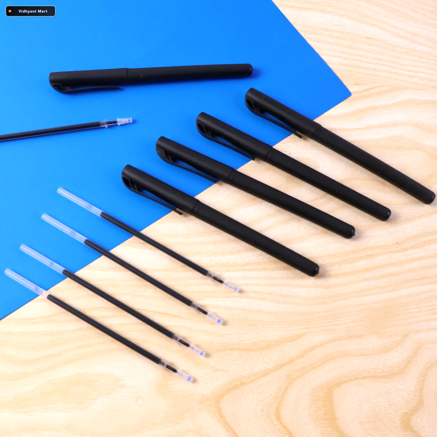 Vidhyant Mart Refillable Black Marker Pen Set With 20 Pens Extra 2