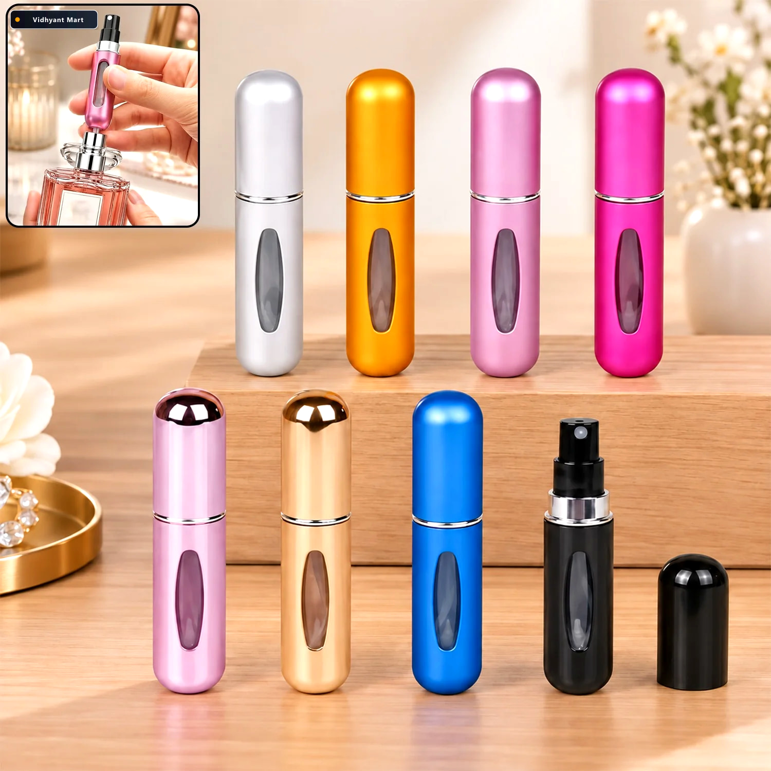 Vidhyant Mart Refillable Mini Perfume Spray Bottle For Office An 1